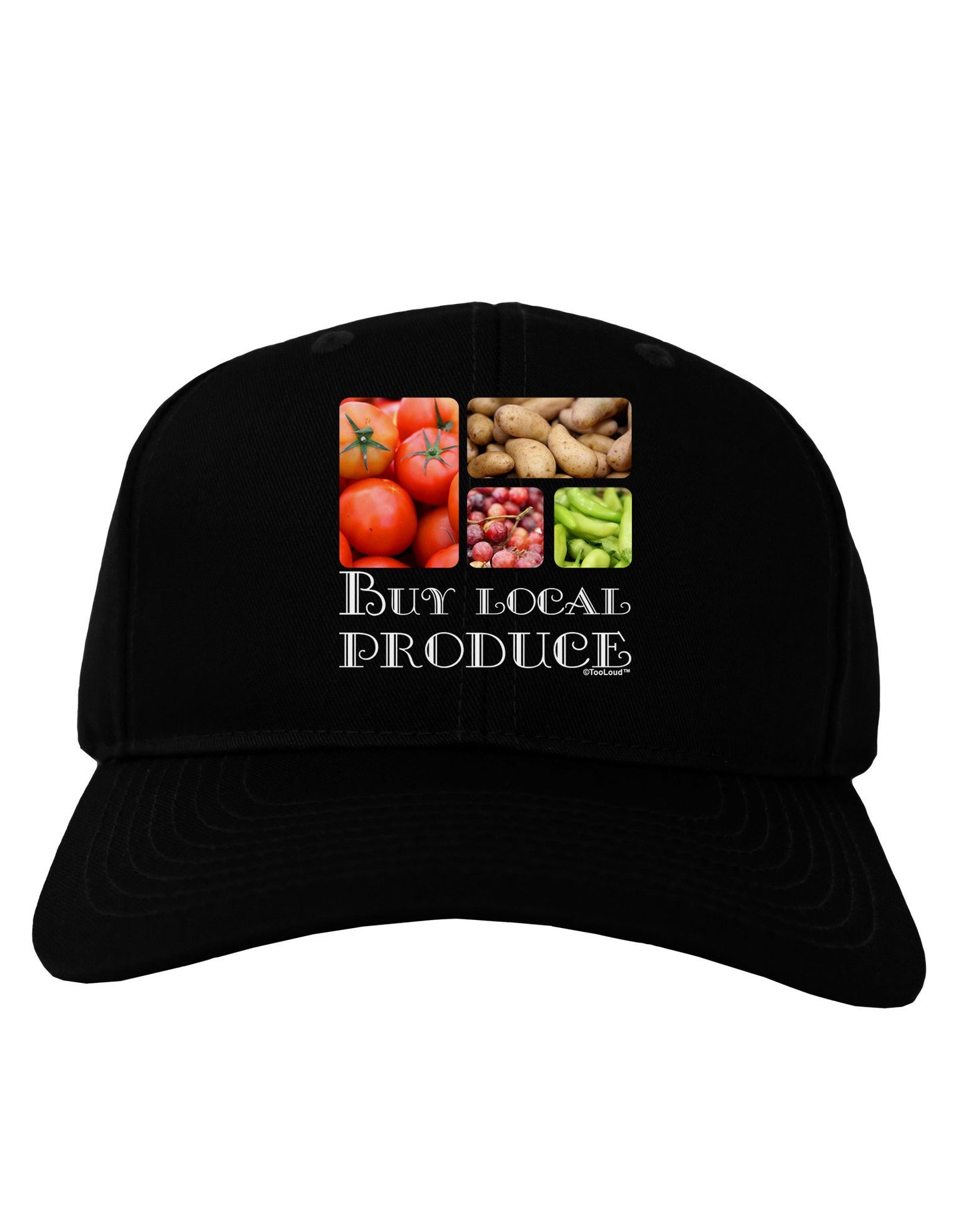 Buy Local Produce Text Adult Dark Baseball Cap Hat-Baseball Cap-TooLoud-Black-One Size-Davson Sales