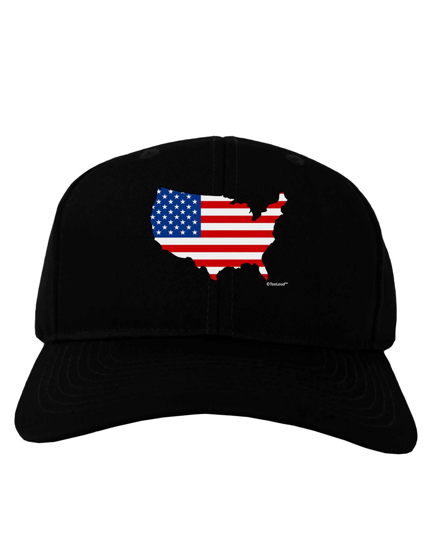 United States Cutout - American Flag Design Adult Dark Baseball Cap Hat by TooLoud-Baseball Cap-TooLoud-Black-One Size-Davson Sales