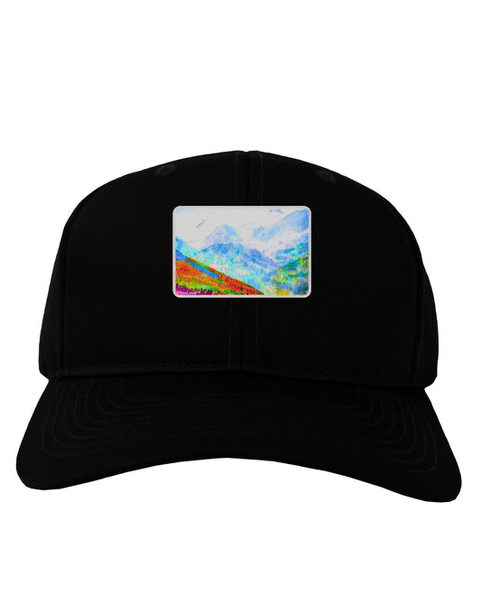CO Fog Mountains Watercolor Adult Dark Baseball Cap Hat-Baseball Cap-TooLoud-Black-One Size-Davson Sales