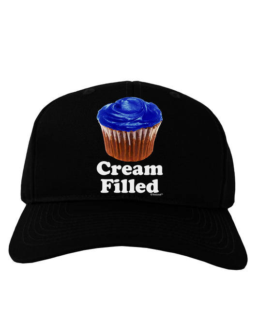 Cream Filled Blue Cupcake Design Adult Dark Baseball Cap Hat by TooLoud-Baseball Cap-TooLoud-Black-One Size-Davson Sales
