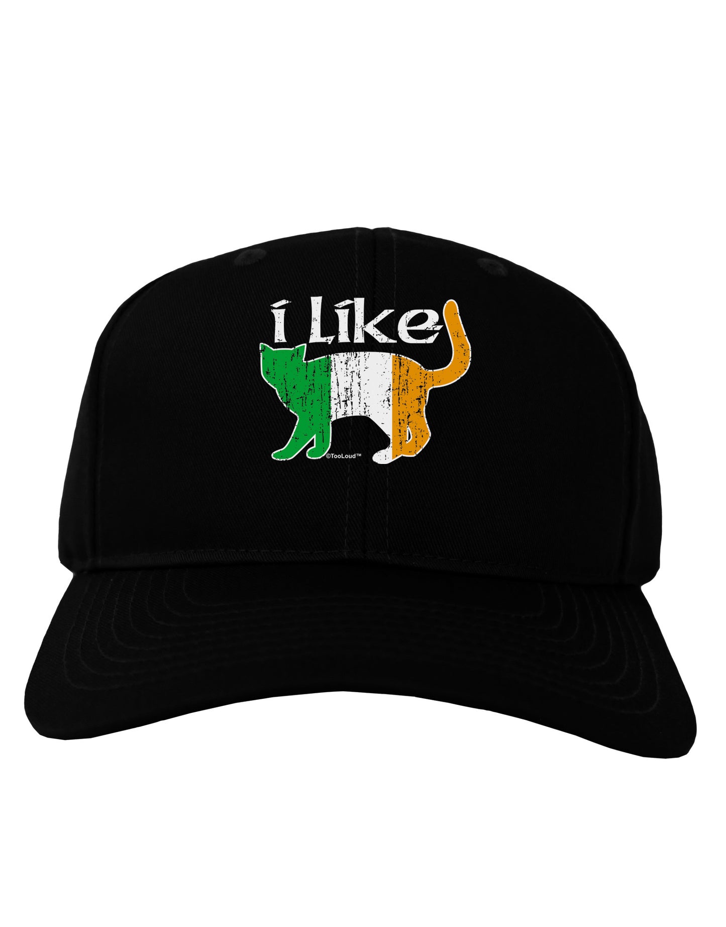 I Like Irish Cat Silhouette Adult Dark Baseball Cap Hat by TooLoud-Baseball Cap-TooLoud-Black-One Size-Davson Sales