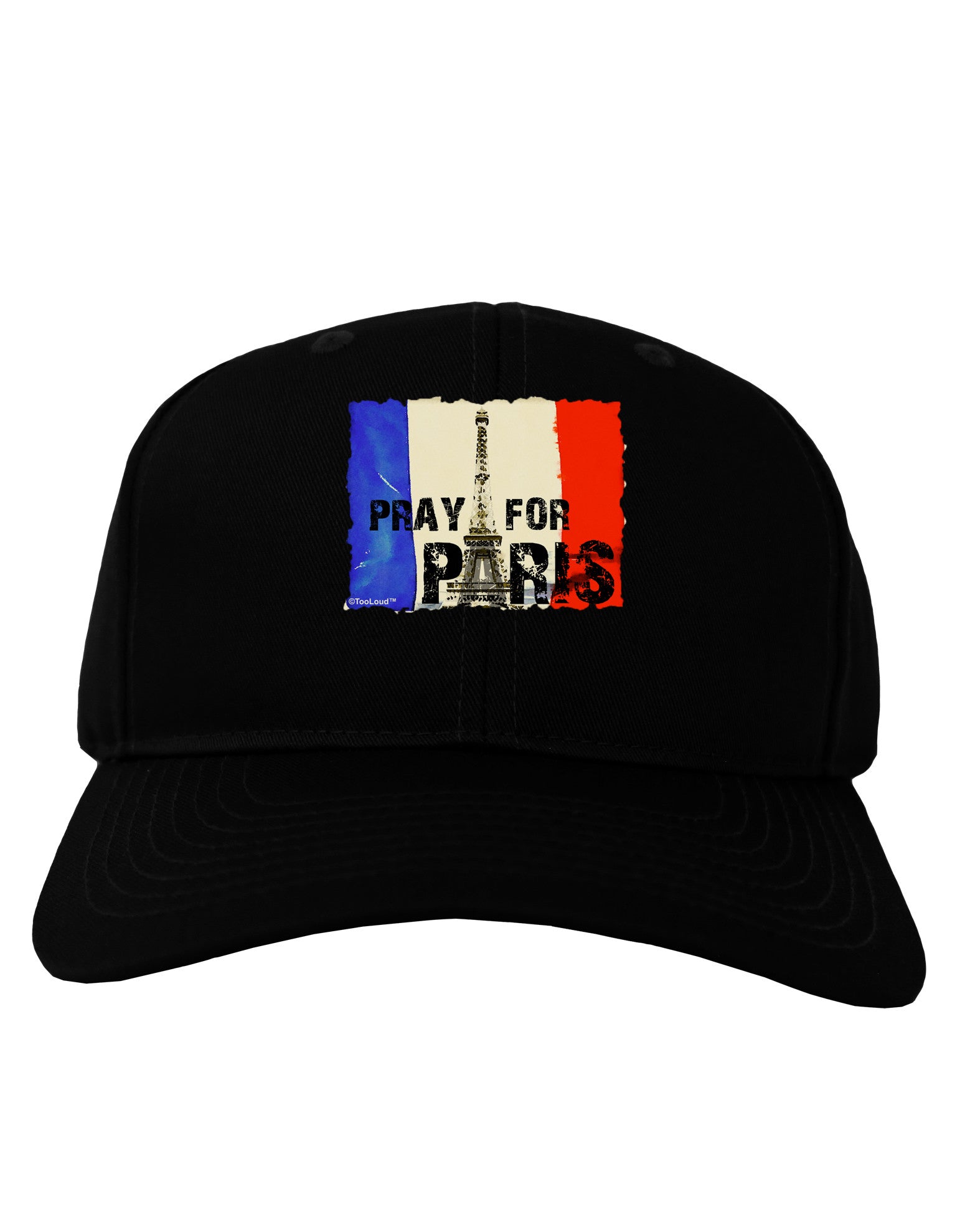 Pray For Paris Watercolor Adult Dark Baseball Cap Hat-Baseball Cap-TooLoud-Black-One Size-Davson Sales