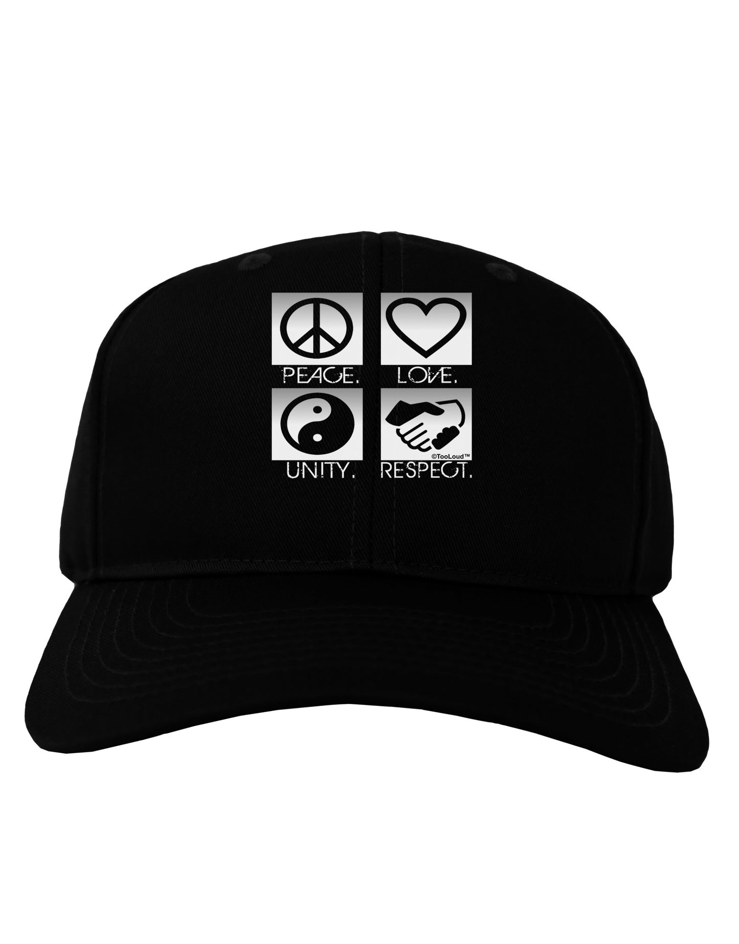 PLUR Squares BnW Adult Dark Baseball Cap Hat-Baseball Cap-TooLoud-Black-One Size-Davson Sales