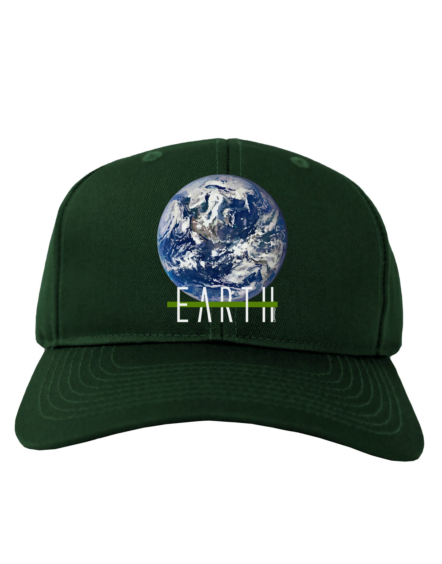 Planet Earth Text Adult Dark Baseball Cap Hat-Baseball Cap-TooLoud-Hunter-Green-One Size-Davson Sales