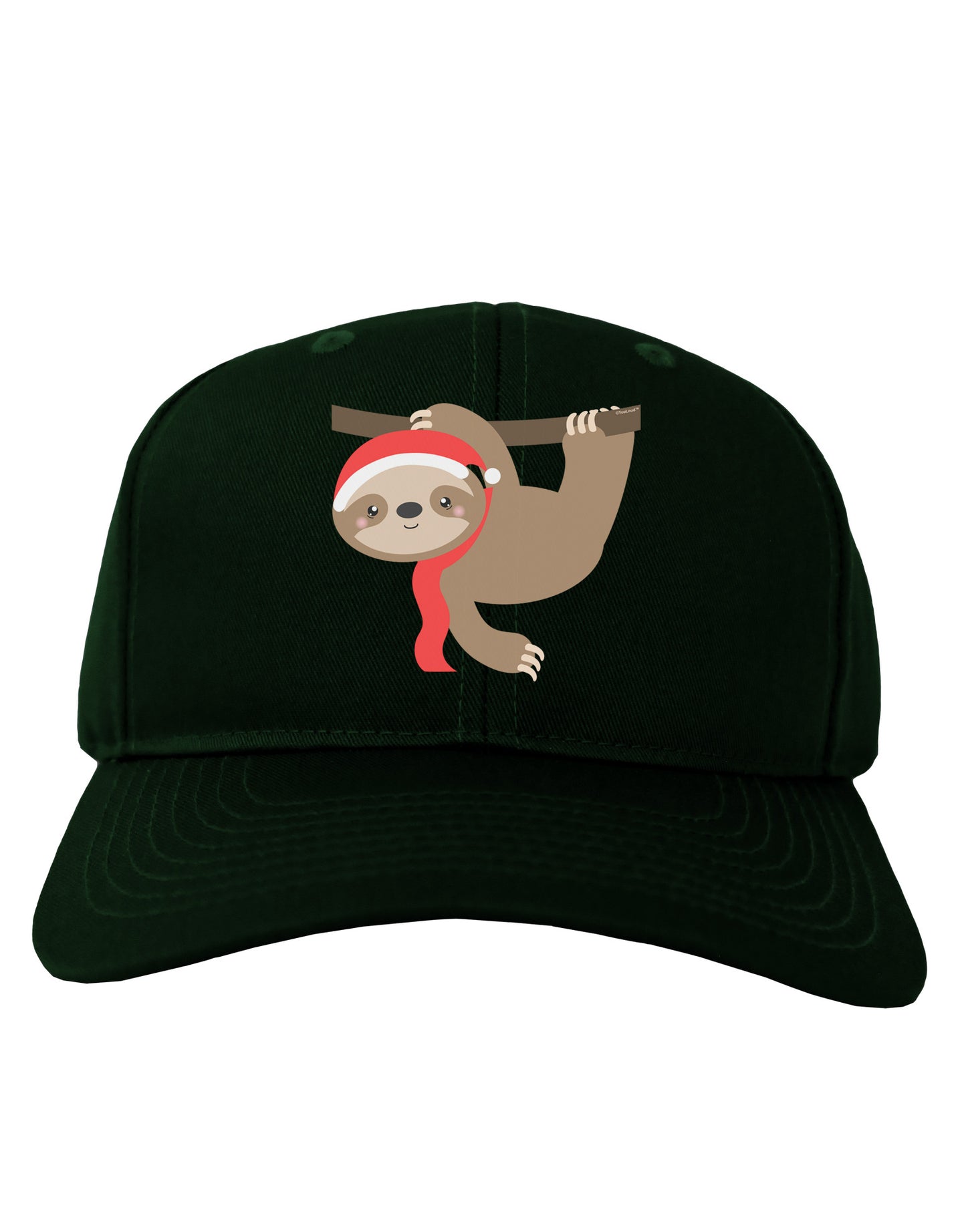 Cute Christmas Sloth with Santa Hat Adult Dark Baseball Cap Hat-Baseball Cap-TooLoud-Hunter-Green-One Size-Davson Sales