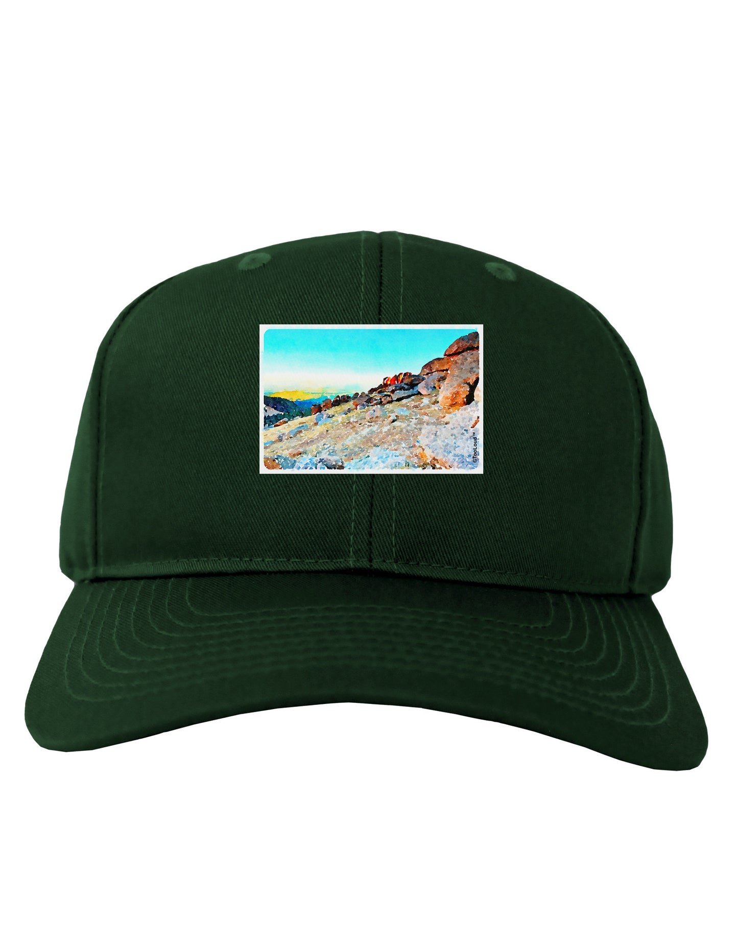 CO Rockies View Watercolor Adult Dark Baseball Cap Hat-Baseball Cap-TooLoud-Hunter-Green-One Size-Davson Sales