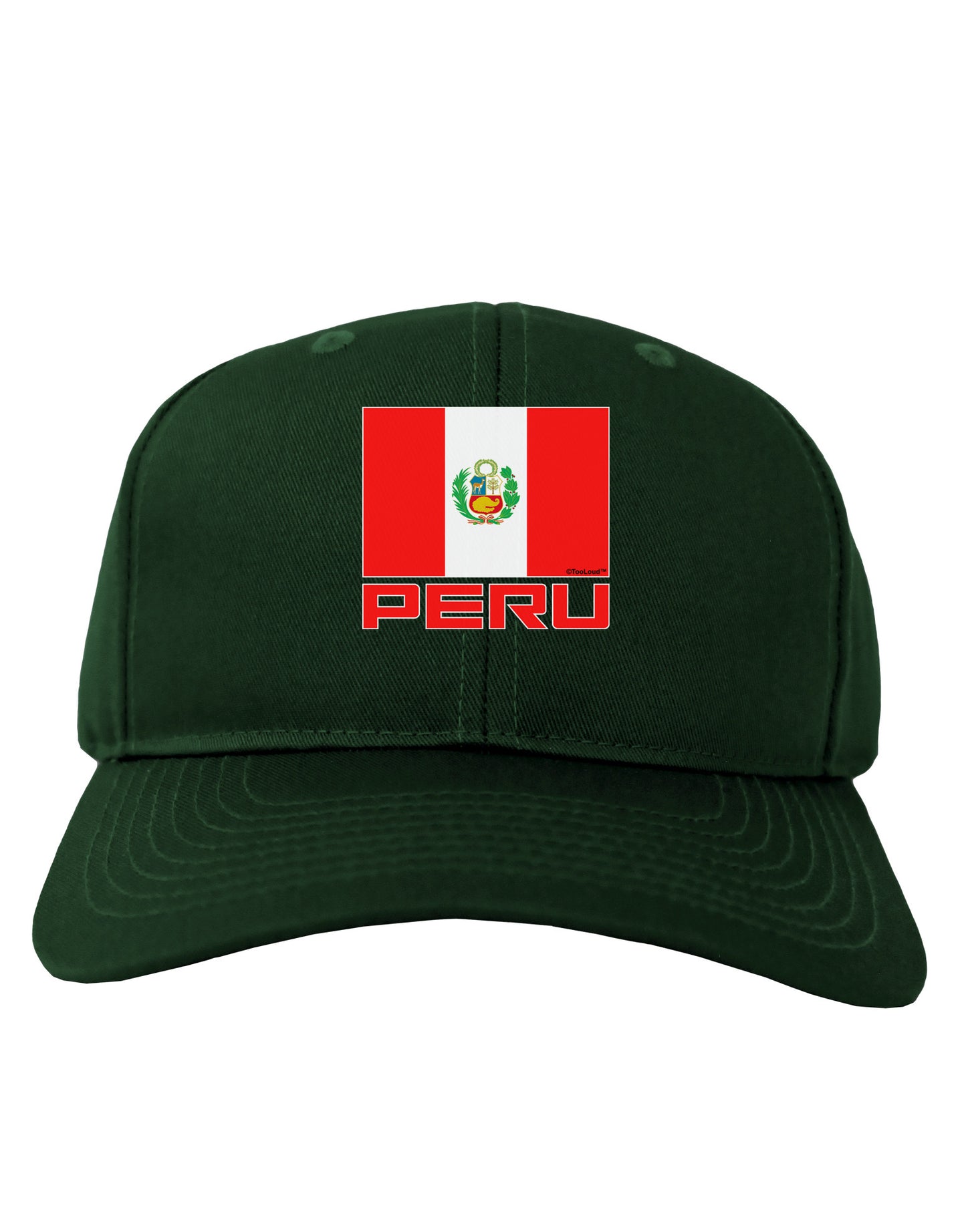 Peru Flag Dark Adult Dark Baseball Cap Hat-Baseball Cap-TooLoud-Hunter-Green-One Size-Davson Sales