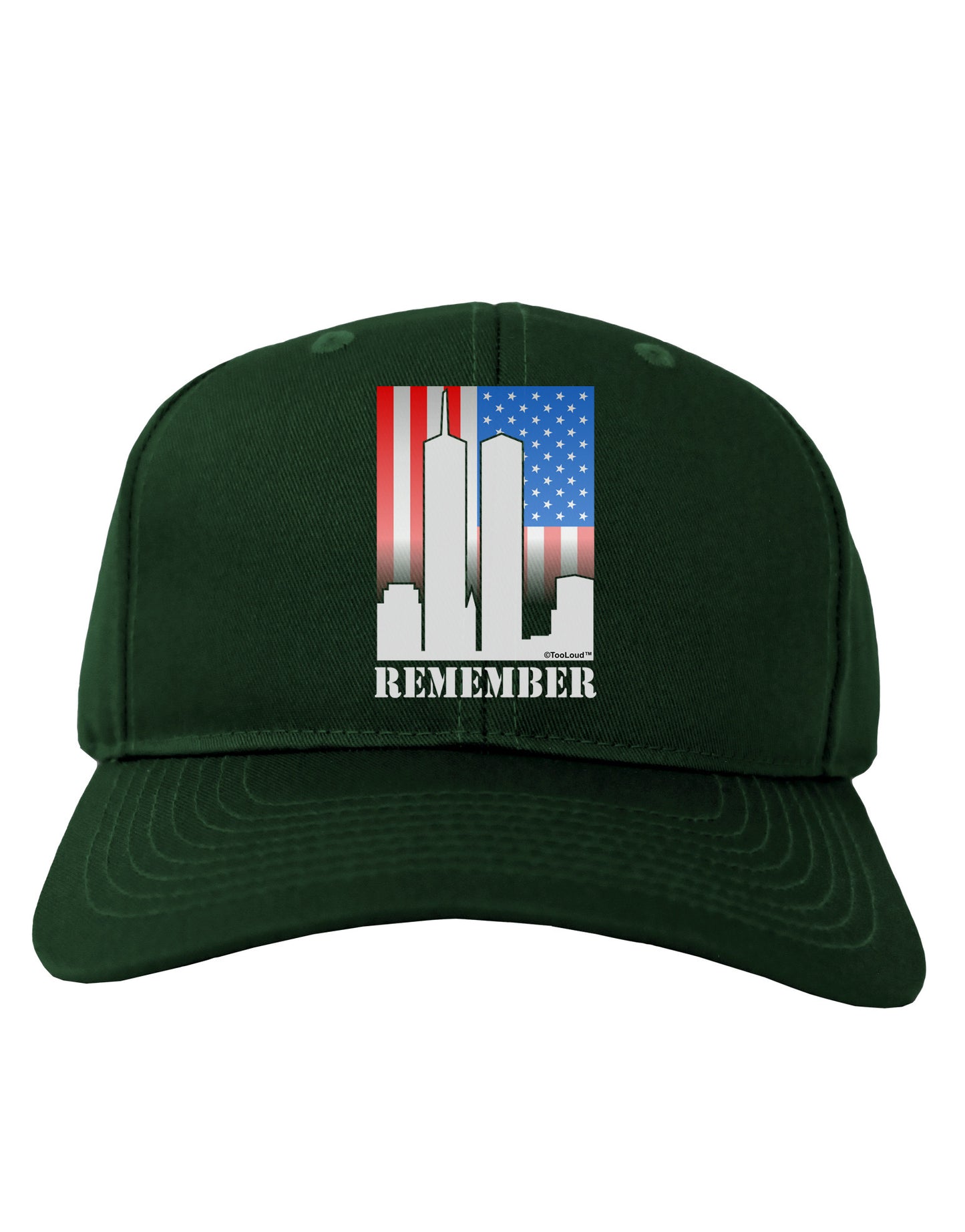 TooLoud Twin Towers Remember Adult Dark Baseball Cap Hat-Baseball Cap-TooLoud-Hunter-Green-One Size-Davson Sales