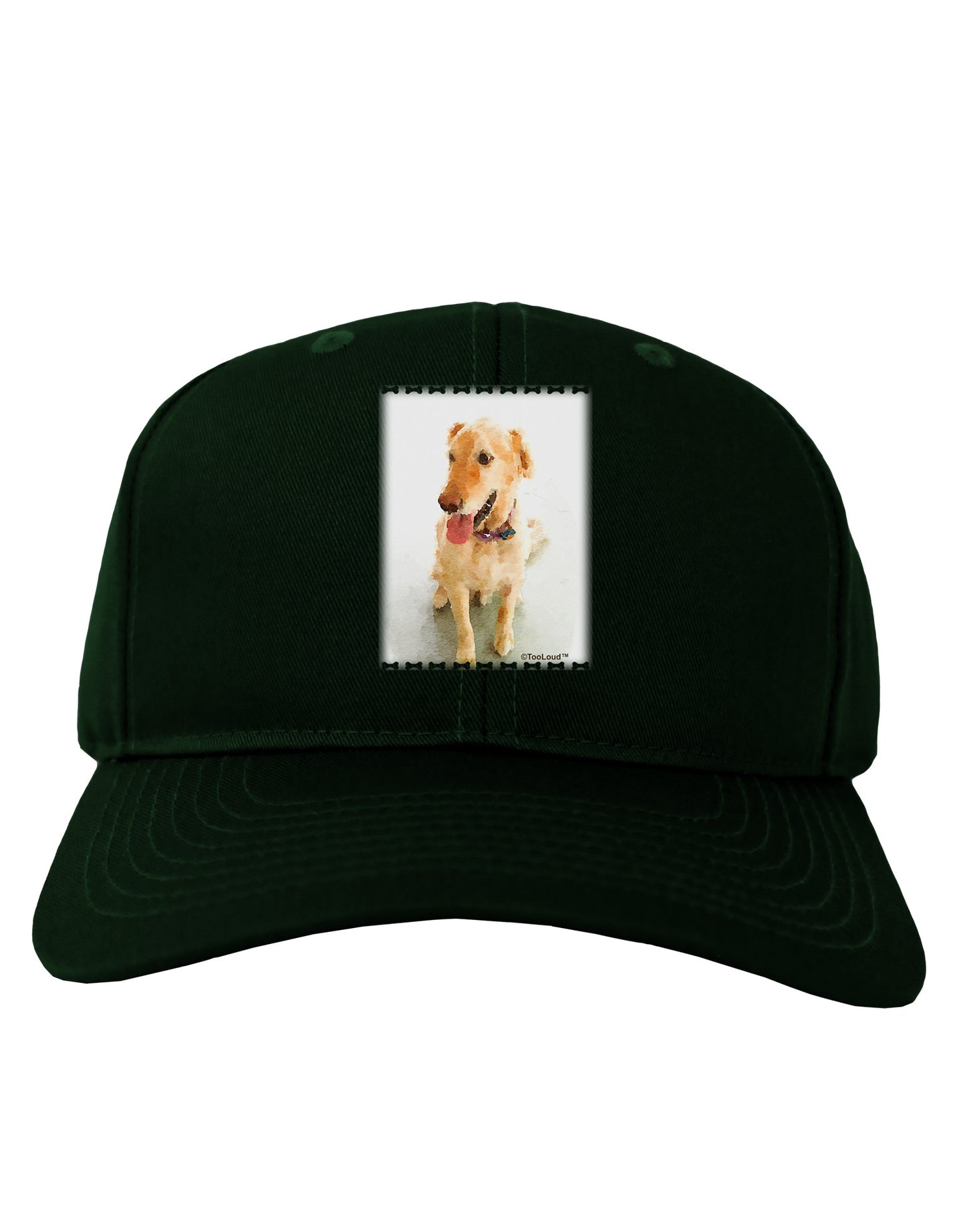 Golden Retriever Watercolor Adult Dark Baseball Cap Hat-Baseball Cap-TooLoud-Hunter-Green-One Size-Davson Sales