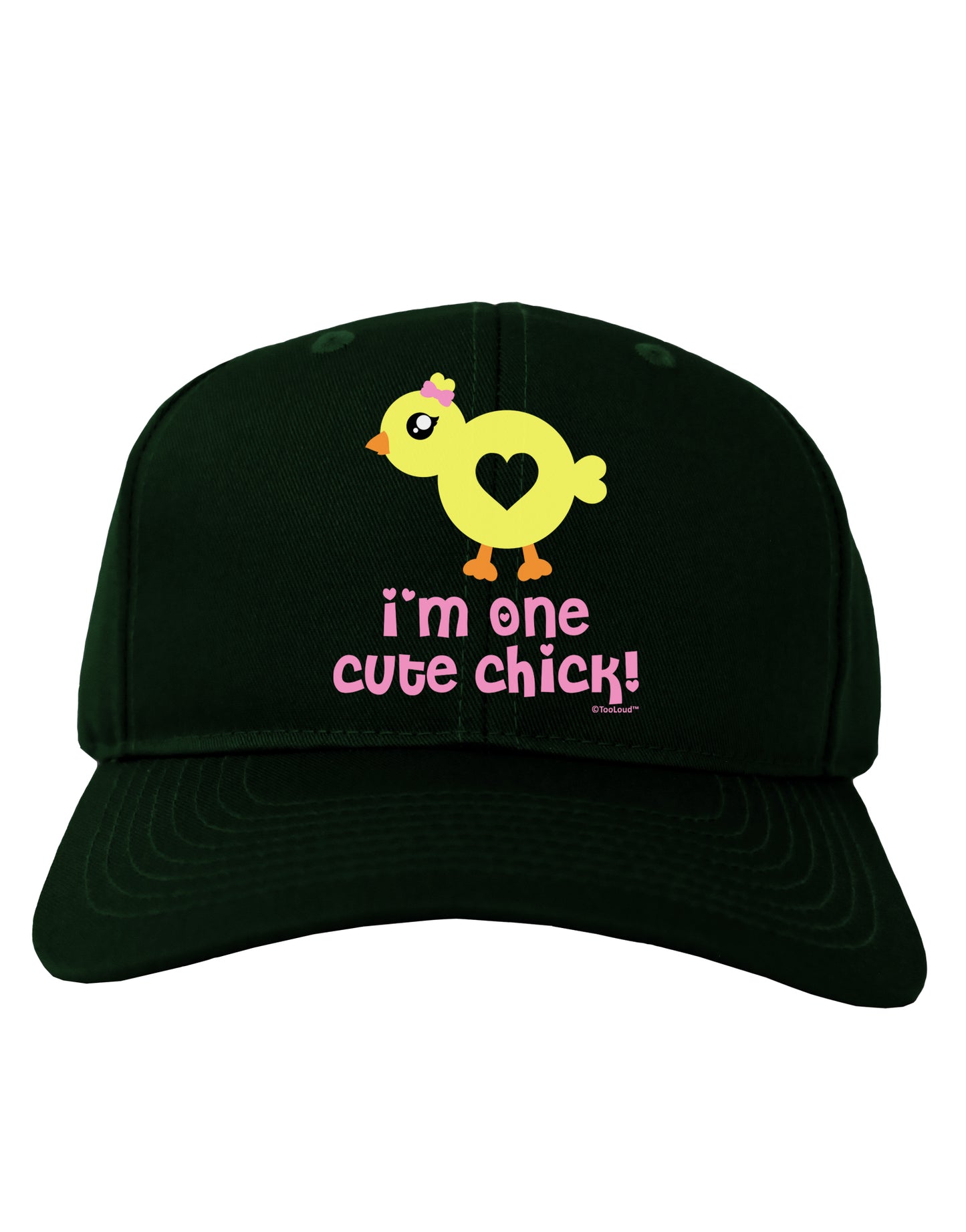 I'm One Cute Chick Adult Dark Baseball Cap Hat by TooLoud-Baseball Cap-TooLoud-Hunter-Green-One Size-Davson Sales