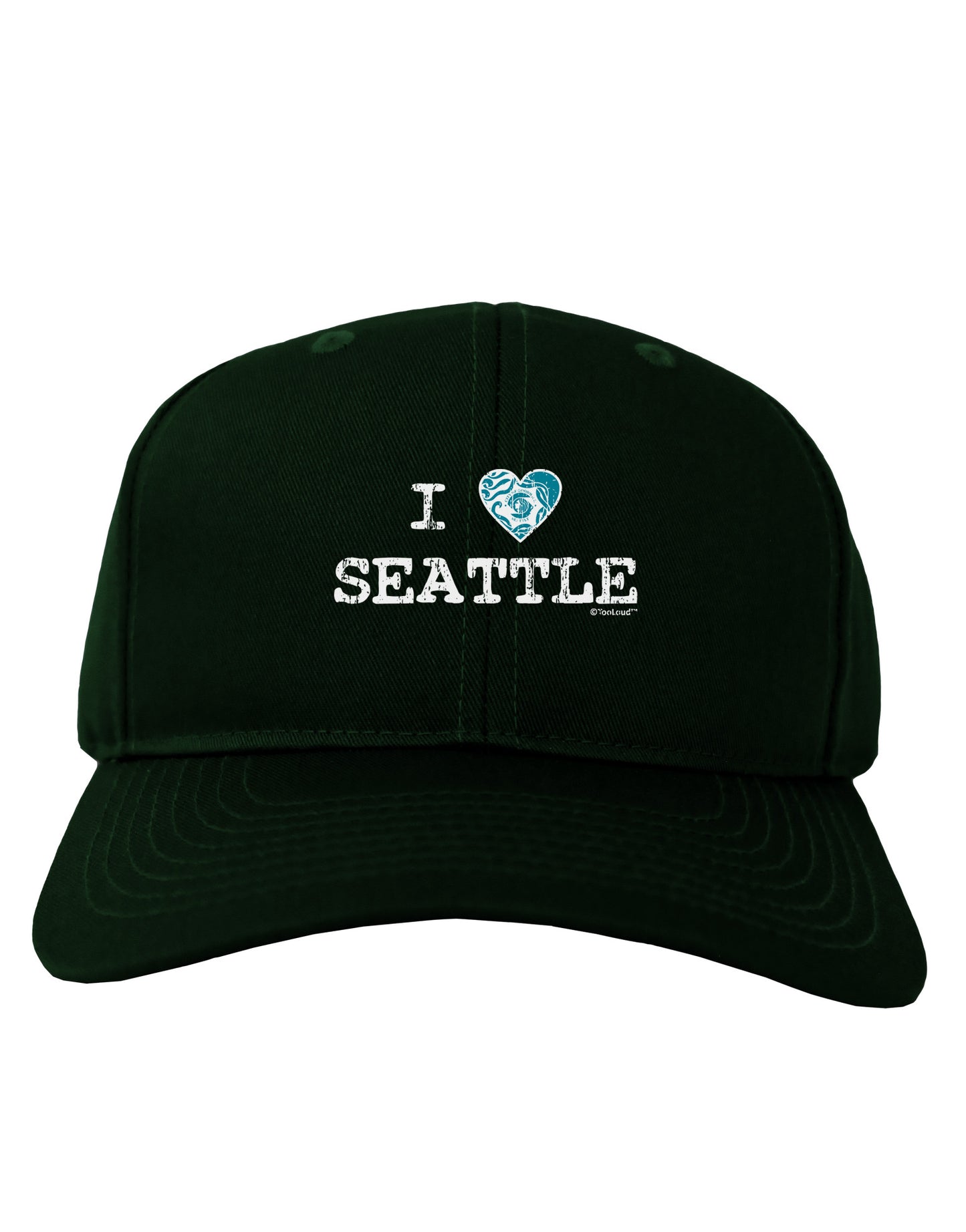 Distressed I Heart Seattle - Heart Flag Adult Dark Baseball Cap Hat by TooLoud-Baseball Cap-TooLoud-Hunter-Green-One Size-Davson Sales