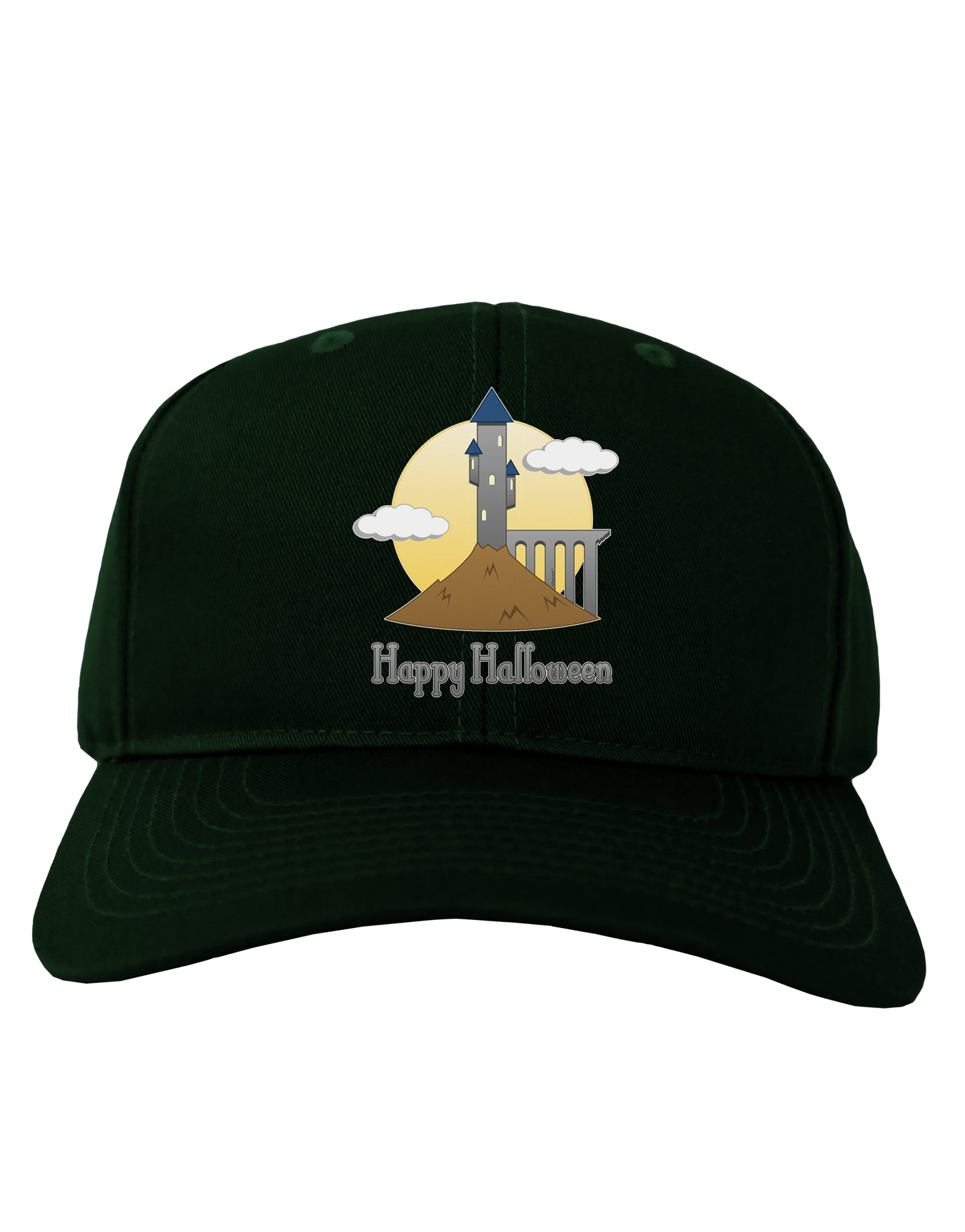 Moonlit Wizard Tower - Happy Halloween Adult Dark Baseball Cap Hat-Baseball Cap-TooLoud-Hunter-Green-One Size-Davson Sales