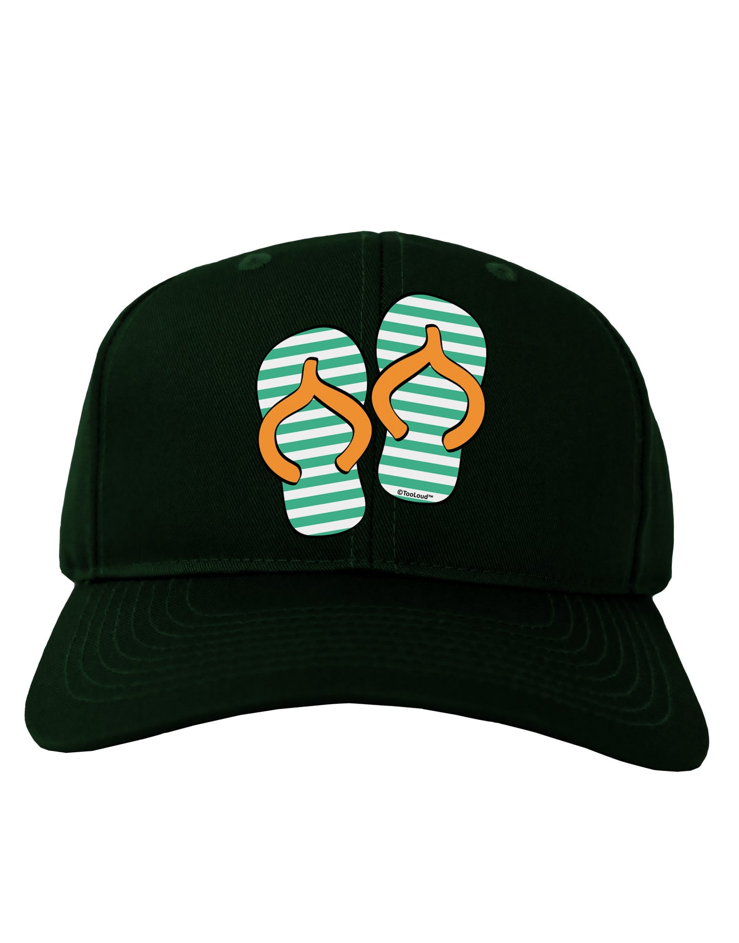Striped Flip Flops - Teal and Orange Adult Dark Baseball Cap Hat-Baseball Cap-TooLoud-Hunter-Green-One Size-Davson Sales
