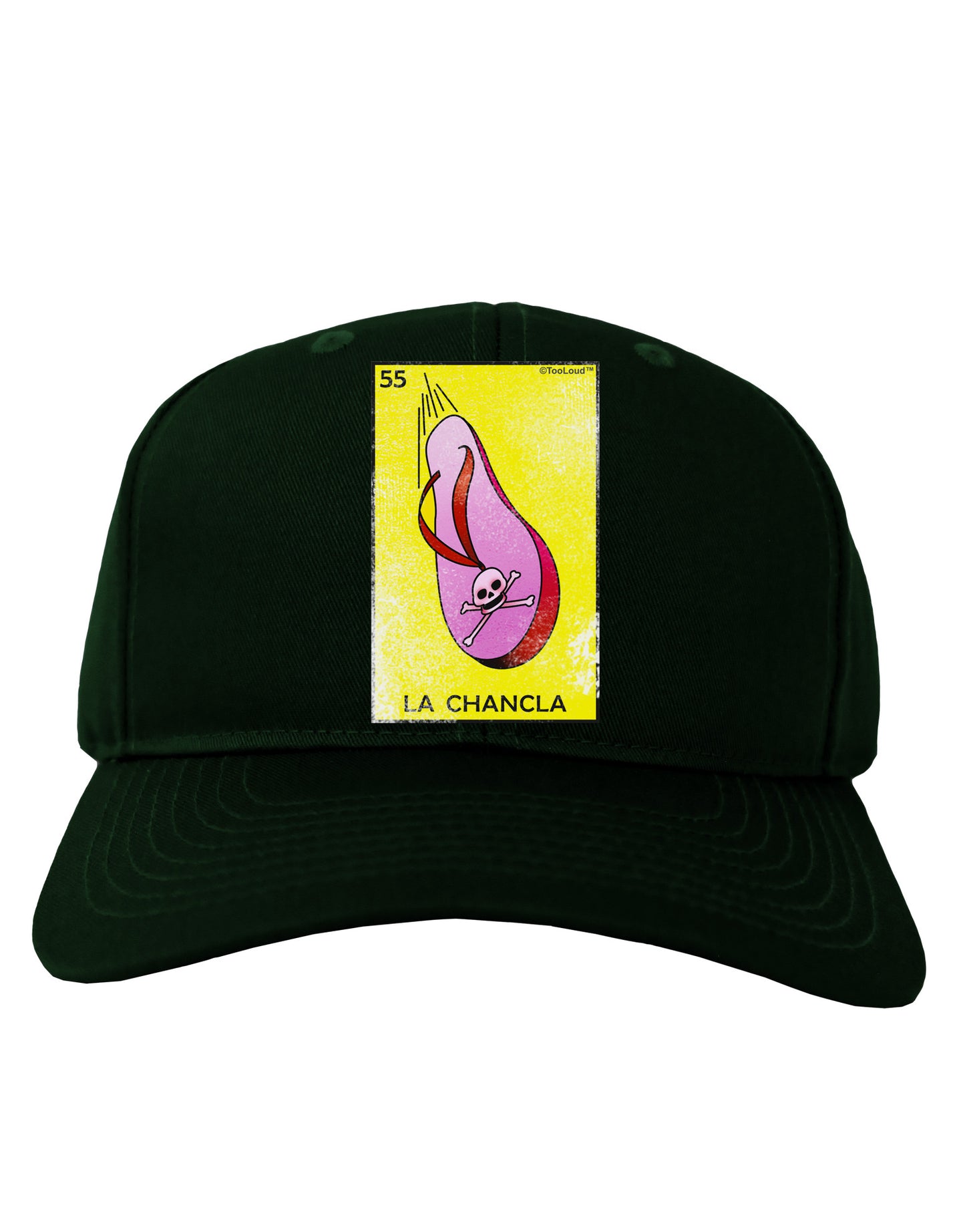 La Chancla Loteria Distressed Adult Dark Baseball Cap Hat by-Baseball Cap-TooLoud-Hunter-Green-One Size-Davson Sales