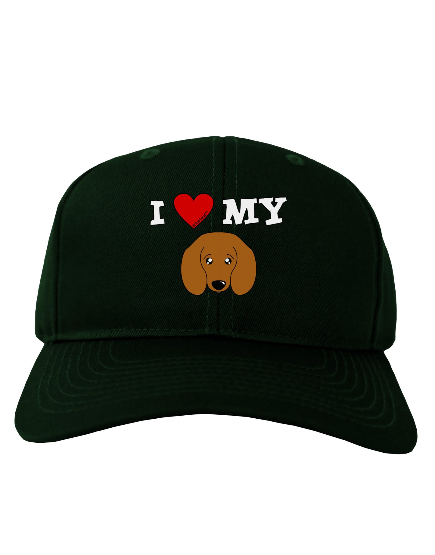 I Heart My - Cute Doxie Dachshund Dog Adult Dark Baseball Cap Hat by TooLoud-Baseball Cap-TooLoud-Hunter-Green-One Size-Davson Sales