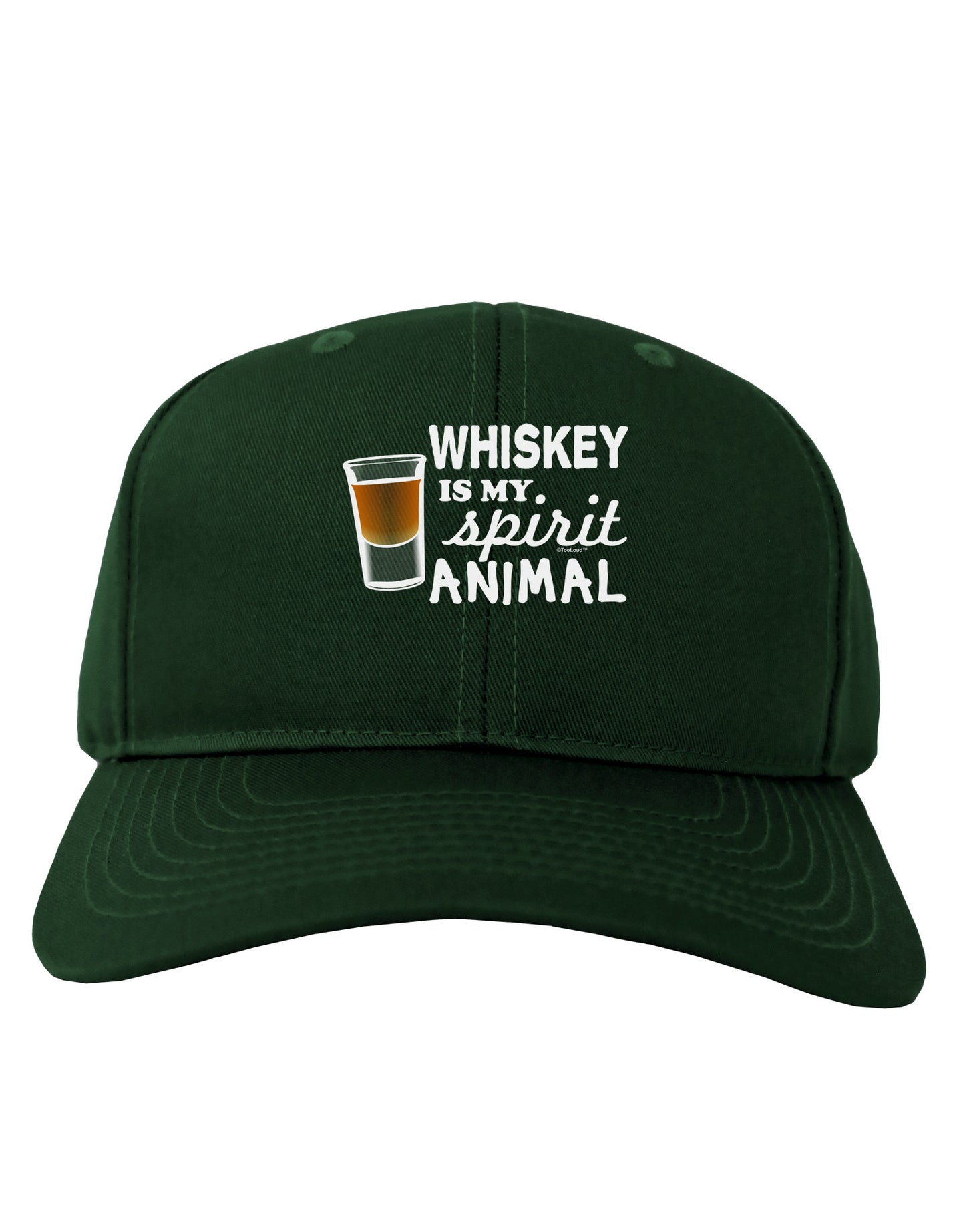 TooLoud Whiskey Is My Spirit Animal Adult Dark Baseball Cap Hat-Baseball Cap-TooLoud-Hunter-Green-One Size-Davson Sales