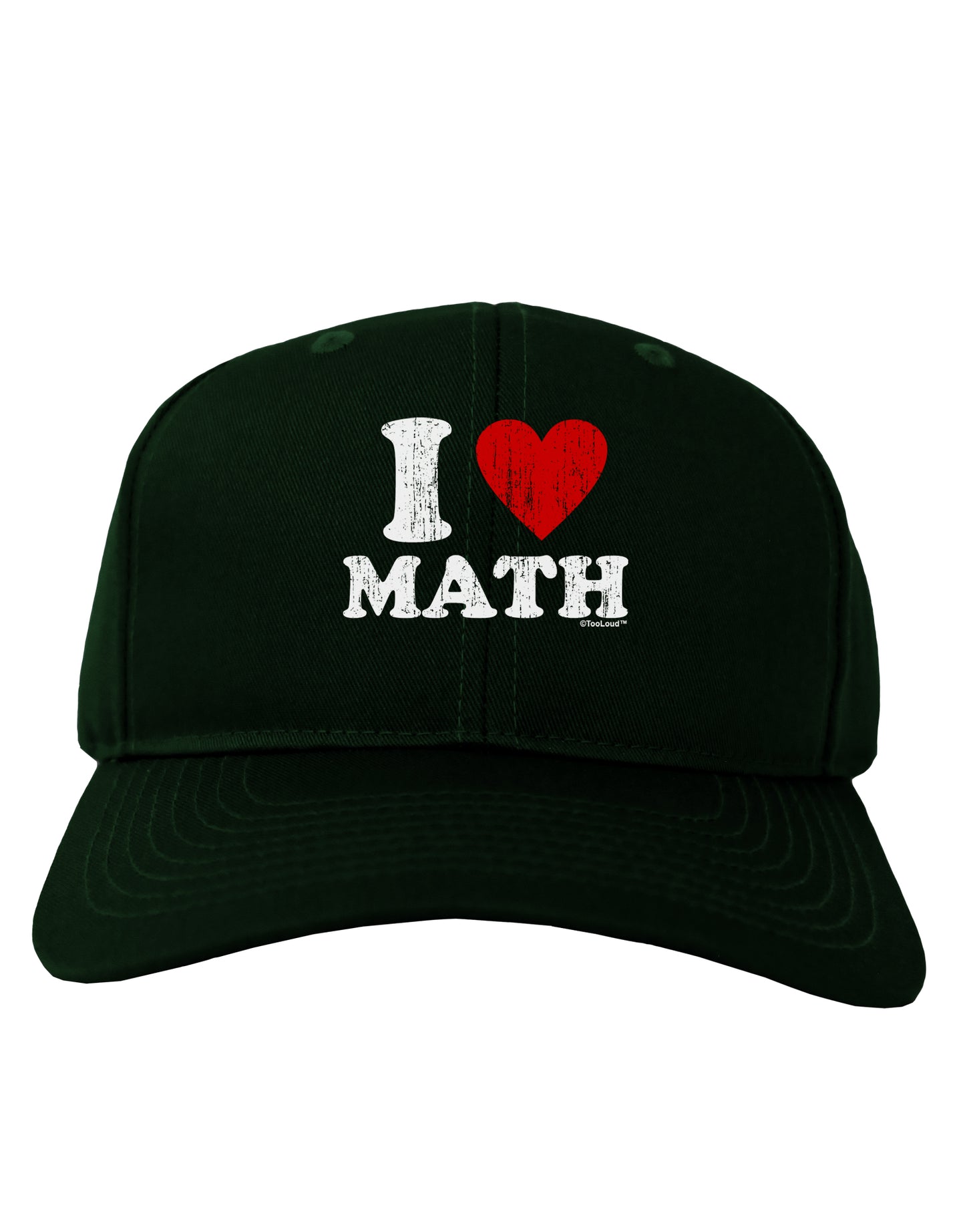 I Heart Math Distressed Adult Dark Baseball Cap Hat by TooLoud-Baseball Cap-TooLoud-Hunter-Green-One Size-Davson Sales
