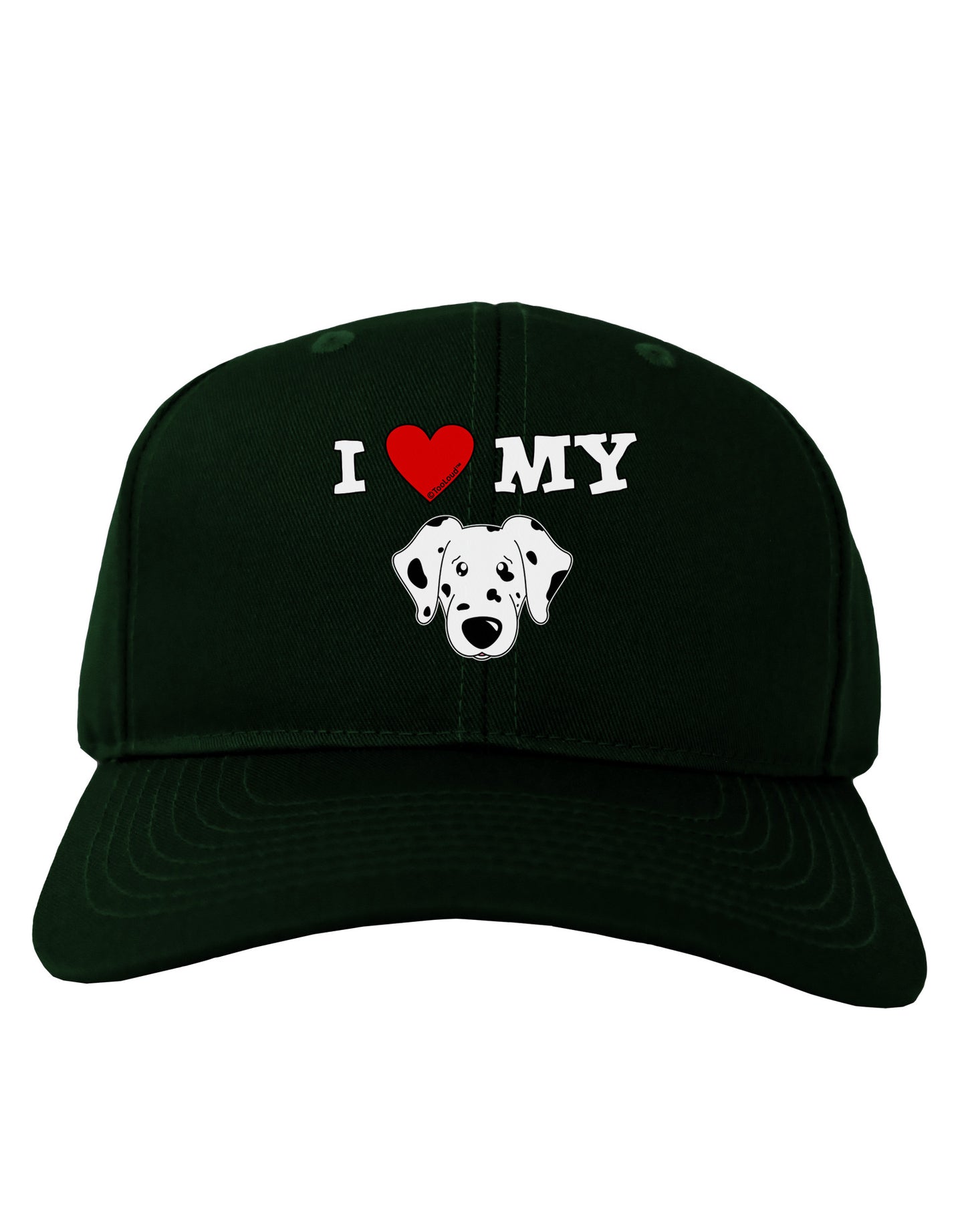 I Heart My - Cute Dalmatian Dog Adult Dark Baseball Cap Hat by TooLoud-Baseball Cap-TooLoud-Hunter-Green-One Size-Davson Sales
