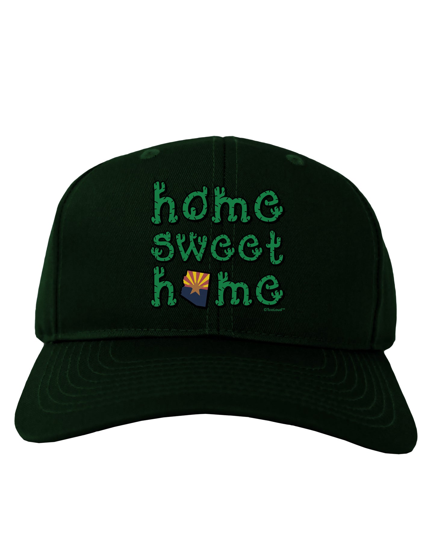 Home Sweet Home - Arizona - Cactus and State Flag Adult Dark Baseball Cap Hat by TooLoud-Baseball Cap-TooLoud-Hunter-Green-One Size-Davson Sales