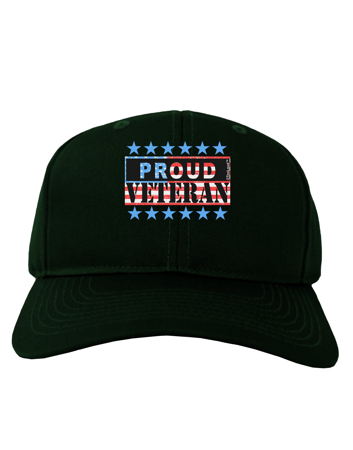 Proud Veteran Flag Adult Dark Baseball Cap Hat-Baseball Cap-TooLoud-Hunter-Green-One Size-Davson Sales