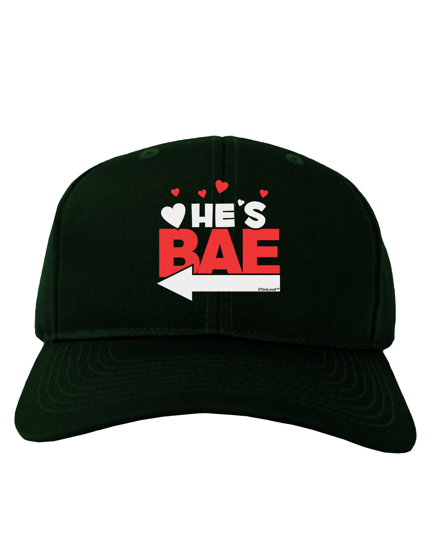 He's BAE - Left Arrow Adult Dark Baseball Cap Hat-Baseball Cap-TooLoud-Hunter-Green-One Size-Davson Sales