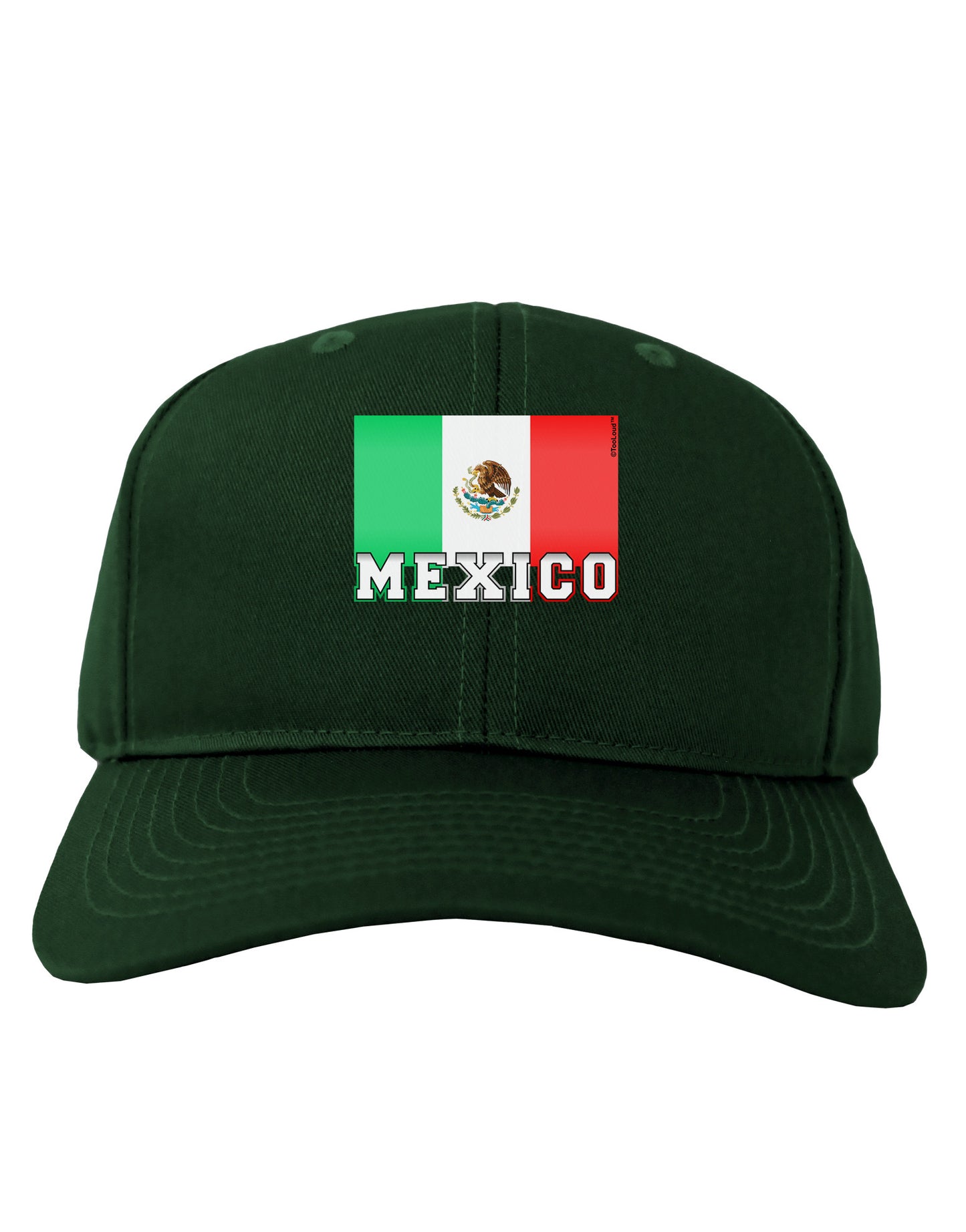 Mexico Flag Dark Adult Dark Baseball Cap Hat-Baseball Cap-TooLoud-Hunter-Green-One Size-Davson Sales