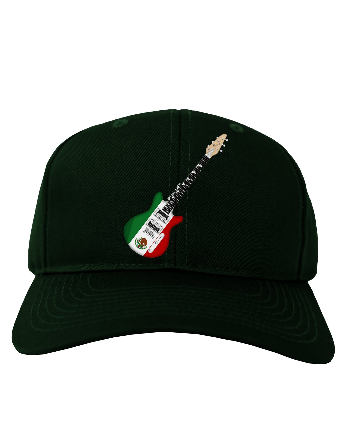 Mexican Flag Guitar Design Adult Dark Baseball Cap Hat by TooLoud-Baseball Cap-TooLoud-Hunter-Green-One Size-Davson Sales