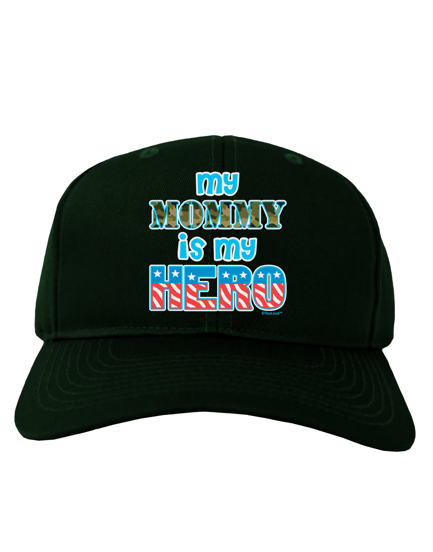 My Mommy is My Hero - Adult Dark Baseball Cap Hat by TooLoud-Baseball Cap-TooLoud-Hunter-Green-One Size-Davson Sales