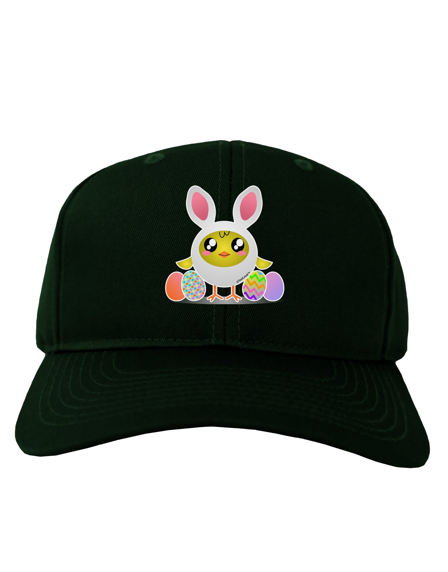 Chick In Bunny Costume Adult Dark Baseball Cap Hat-Baseball Cap-TooLoud-Hunter-Green-One Size-Davson Sales