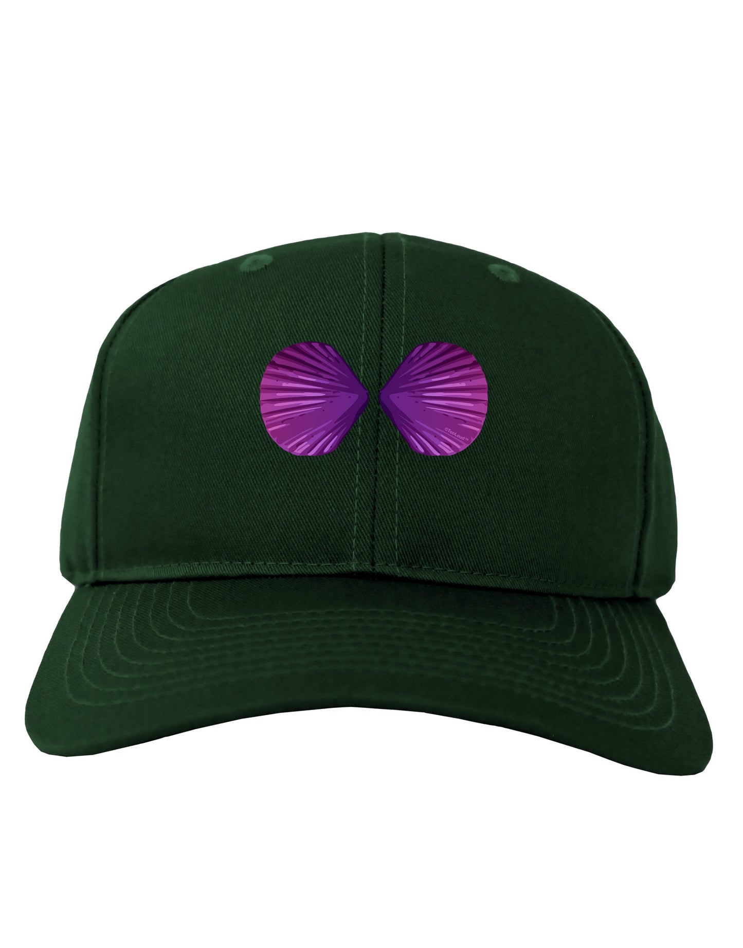 Mermaid Shell Bra Purple Adult Dark Baseball Cap Hat by TooLoud-Baseball Cap-TooLoud-Hunter-Green-One Size-Davson Sales