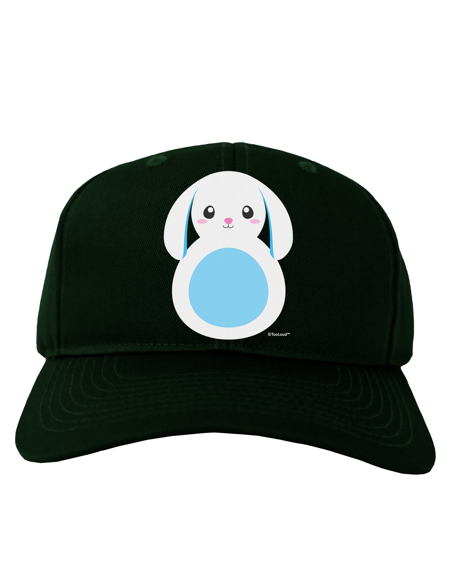 Cute Bunny with Floppy Ears - Blue Adult Dark Baseball Cap Hat by TooLoud-Baseball Cap-TooLoud-Hunter-Green-One Size-Davson Sales