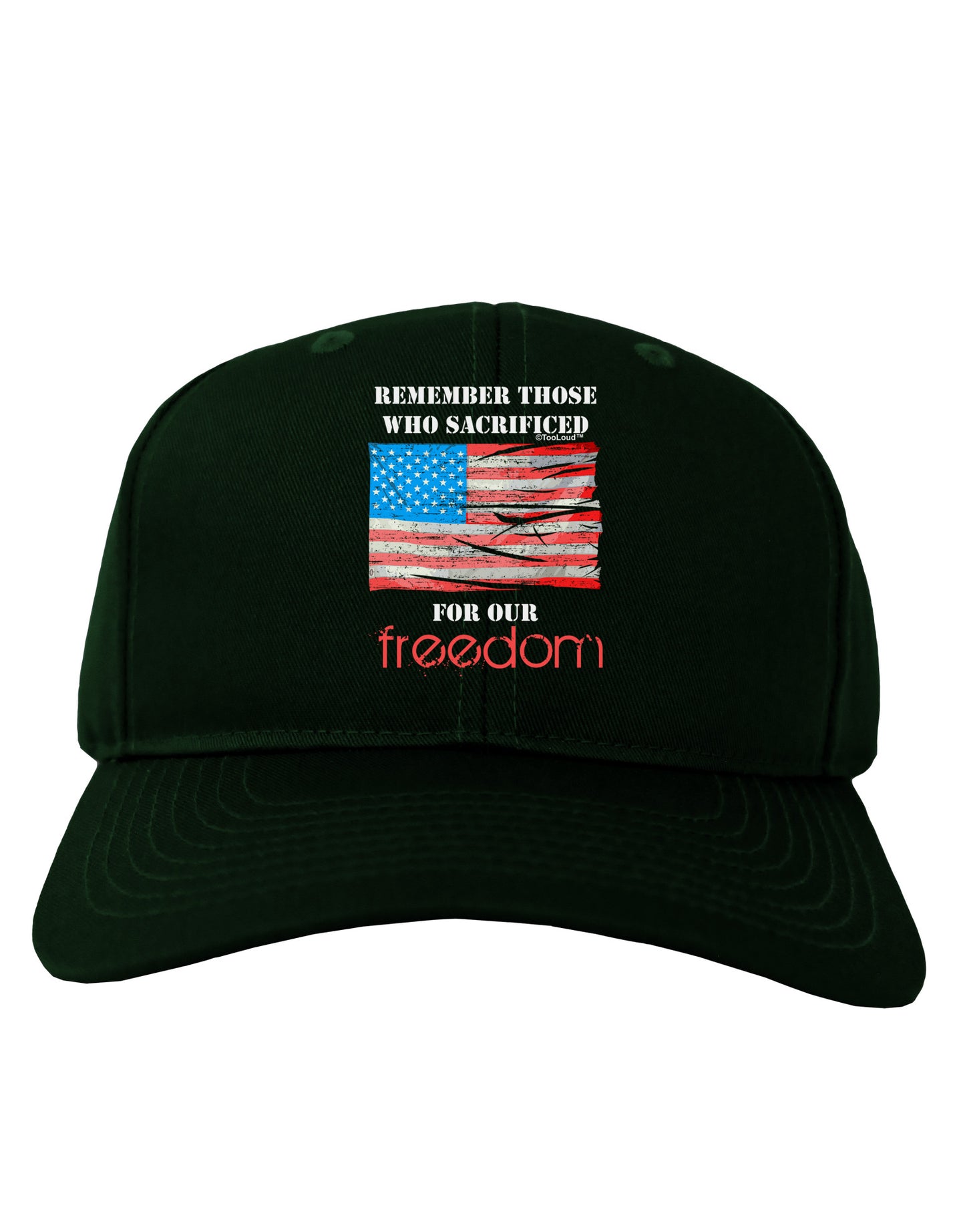 Remember - Veterans Adult Dark Baseball Cap Hat-Baseball Cap-TooLoud-Hunter-Green-One Size-Davson Sales