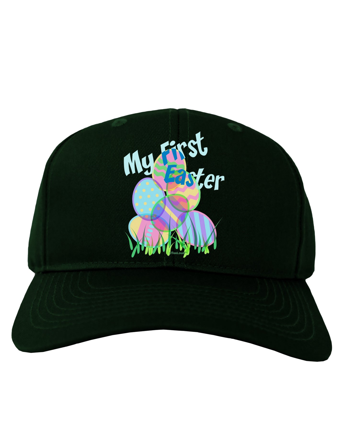 My First Easter Gel Look Print Adult Dark Baseball Cap Hat-Baseball Cap-TooLoud-Hunter-Green-One Size-Davson Sales