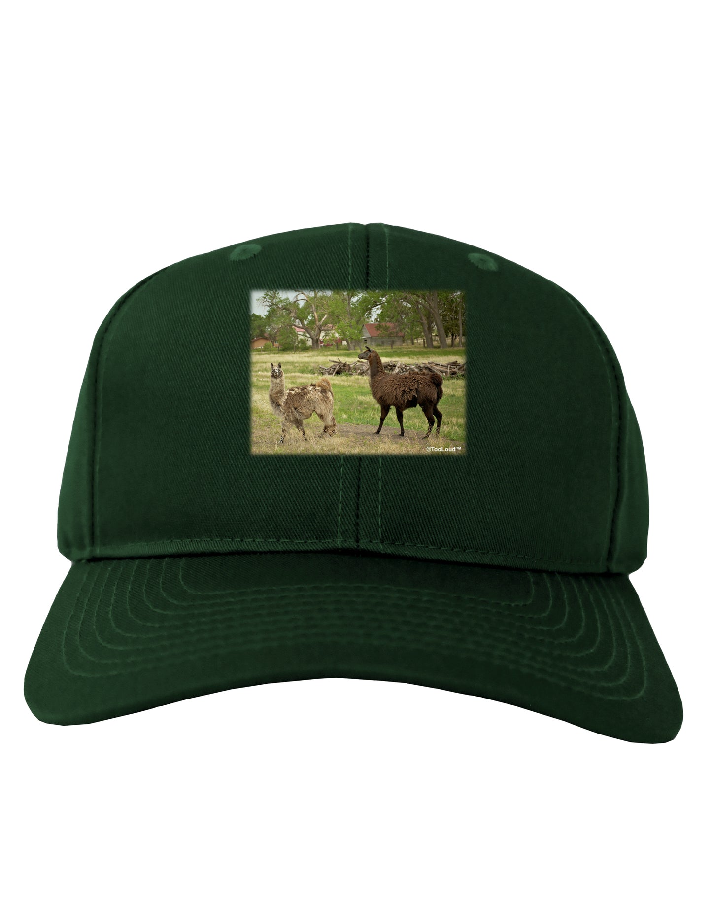 Standing Llamas Adult Dark Baseball Cap Hat by TooLoud-Baseball Cap-TooLoud-Hunter-Green-One Size-Davson Sales