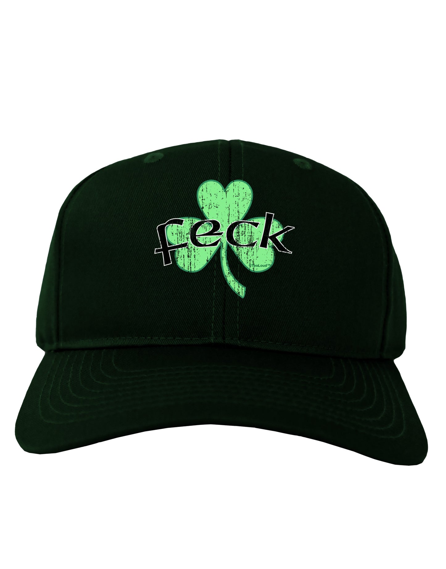 Feck - Clover Distressed Design Adult Dark Baseball Cap Hat by TooLoud-Baseball Cap-TooLoud-Hunter-Green-One Size-Davson Sales