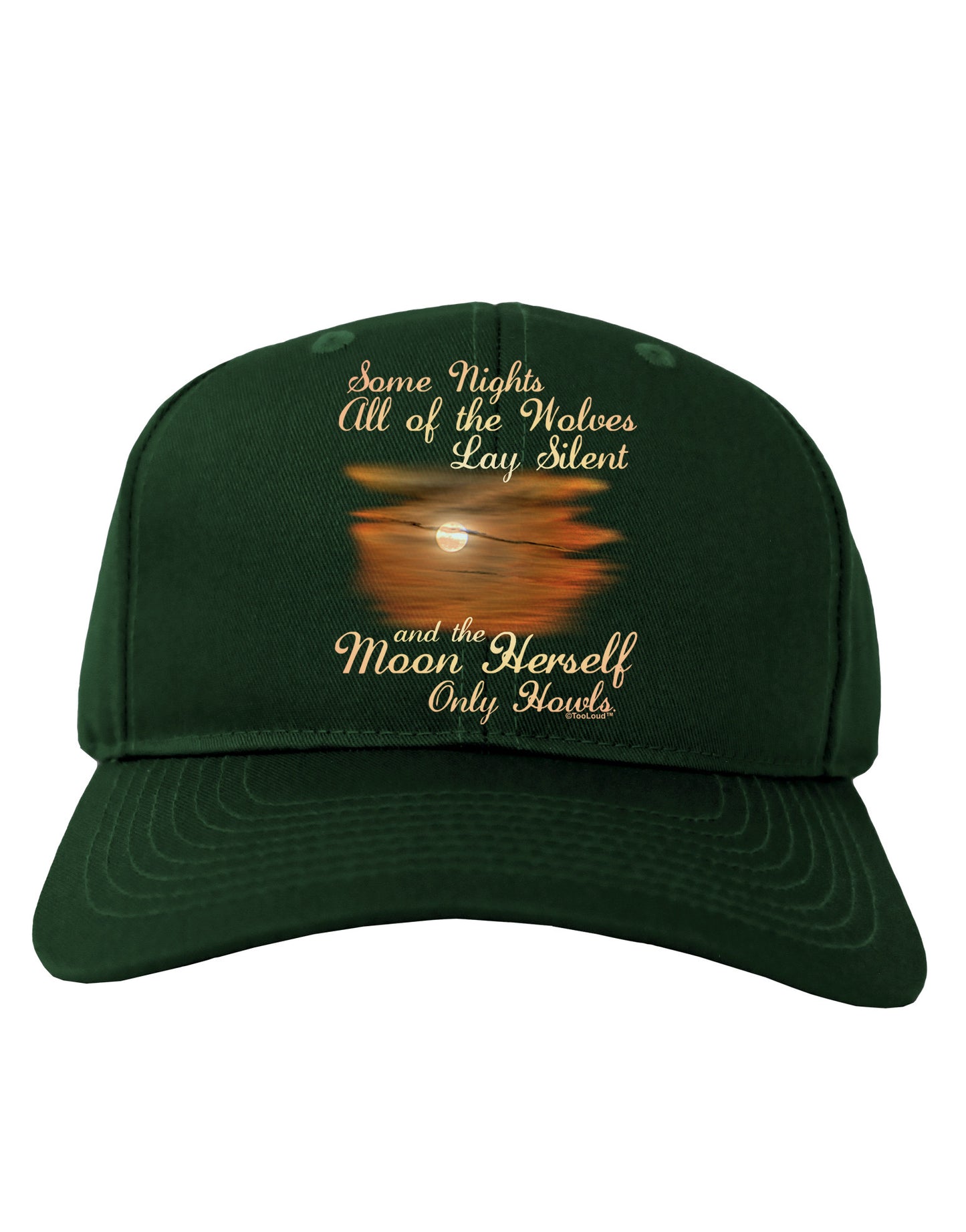 The Moon Herself Howls Adult Dark Baseball Cap Hat-Baseball Cap-TooLoud-Hunter-Green-One Size-Davson Sales