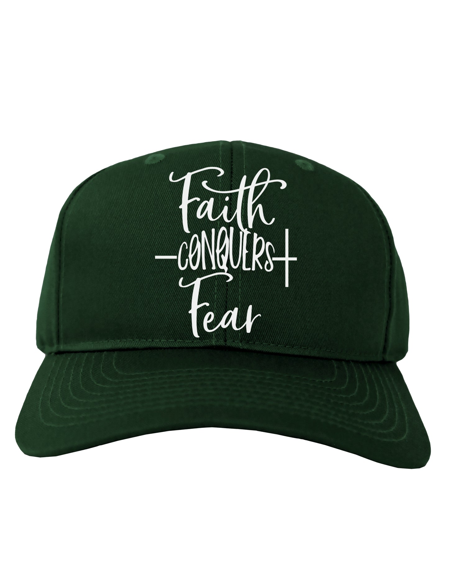 Faith Conquers Fear Adult Baseball Cap Hat-Baseball Cap-TooLoud-Hunter-Green-One-Size-Fits-Most-Davson Sales