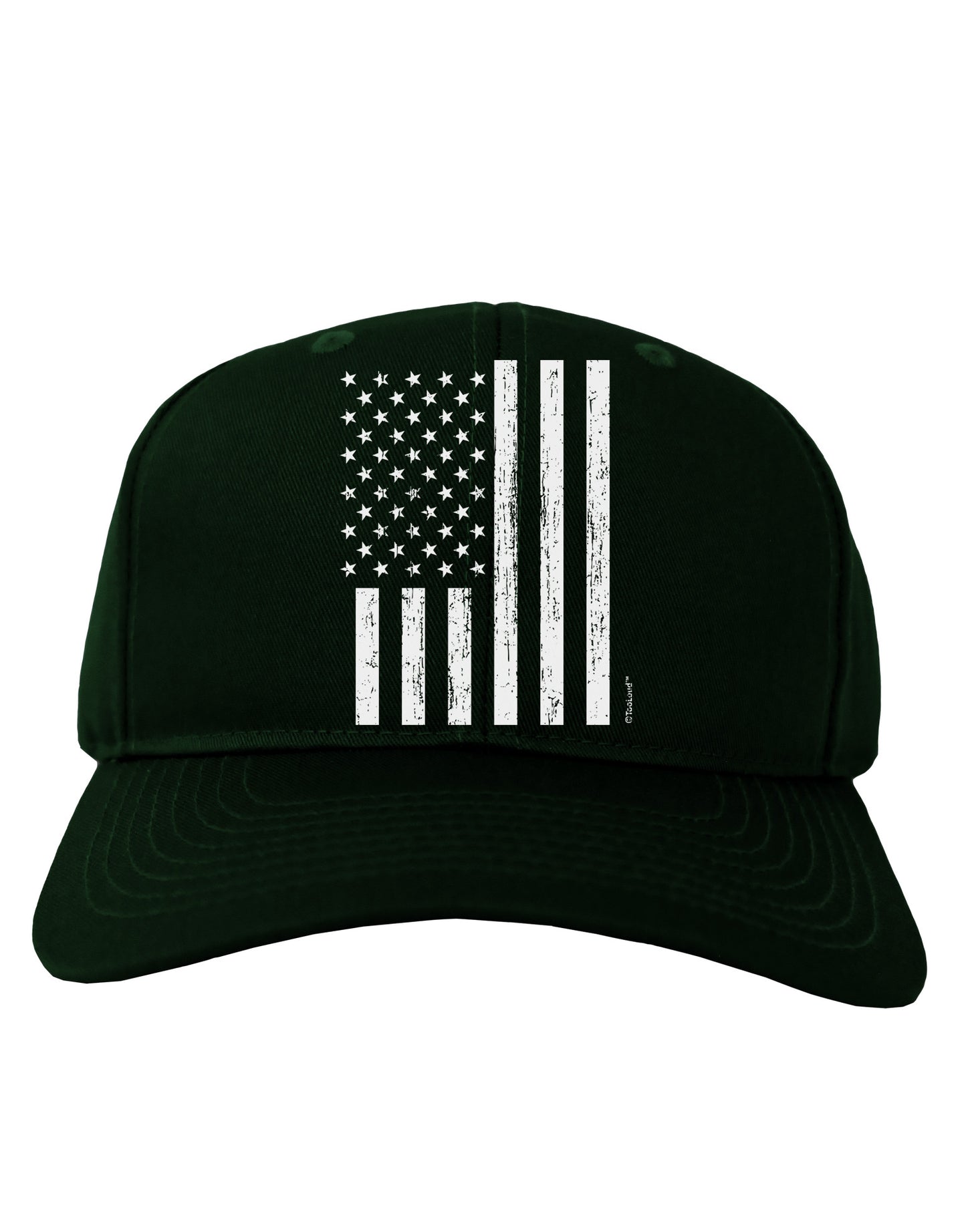 Stamp Style American Flag - Distressed Adult Dark Baseball Cap Hat by TooLoud-Baseball Cap-TooLoud-Hunter-Green-One Size-Davson Sales
