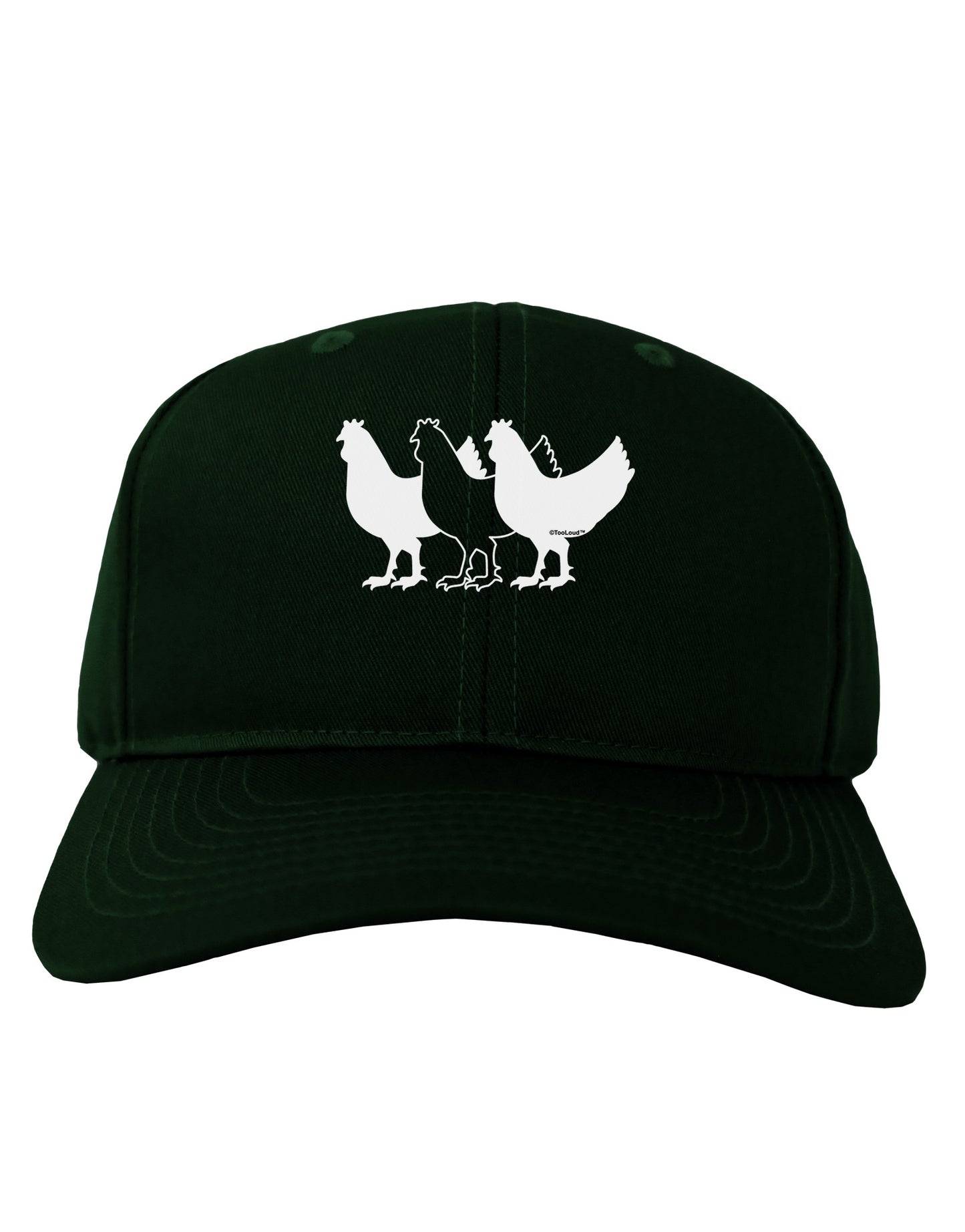 Three French Hens Adult Dark Baseball Cap Hat-Baseball Cap-TooLoud-Hunter-Green-One Size-Davson Sales