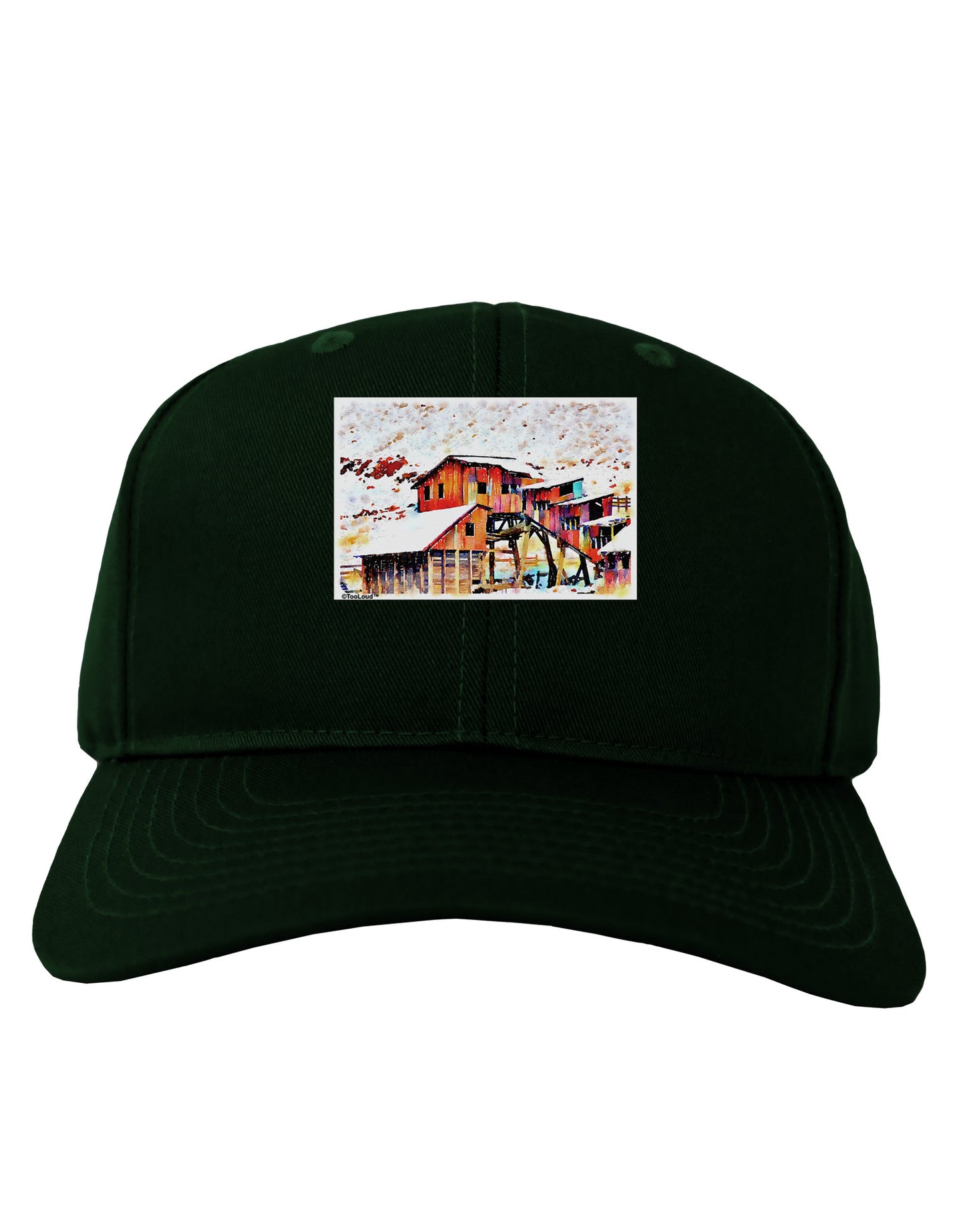 Mine Scene Colorado Watercolor Adult Dark Baseball Cap Hat-Baseball Cap-TooLoud-Hunter-Green-One Size-Davson Sales