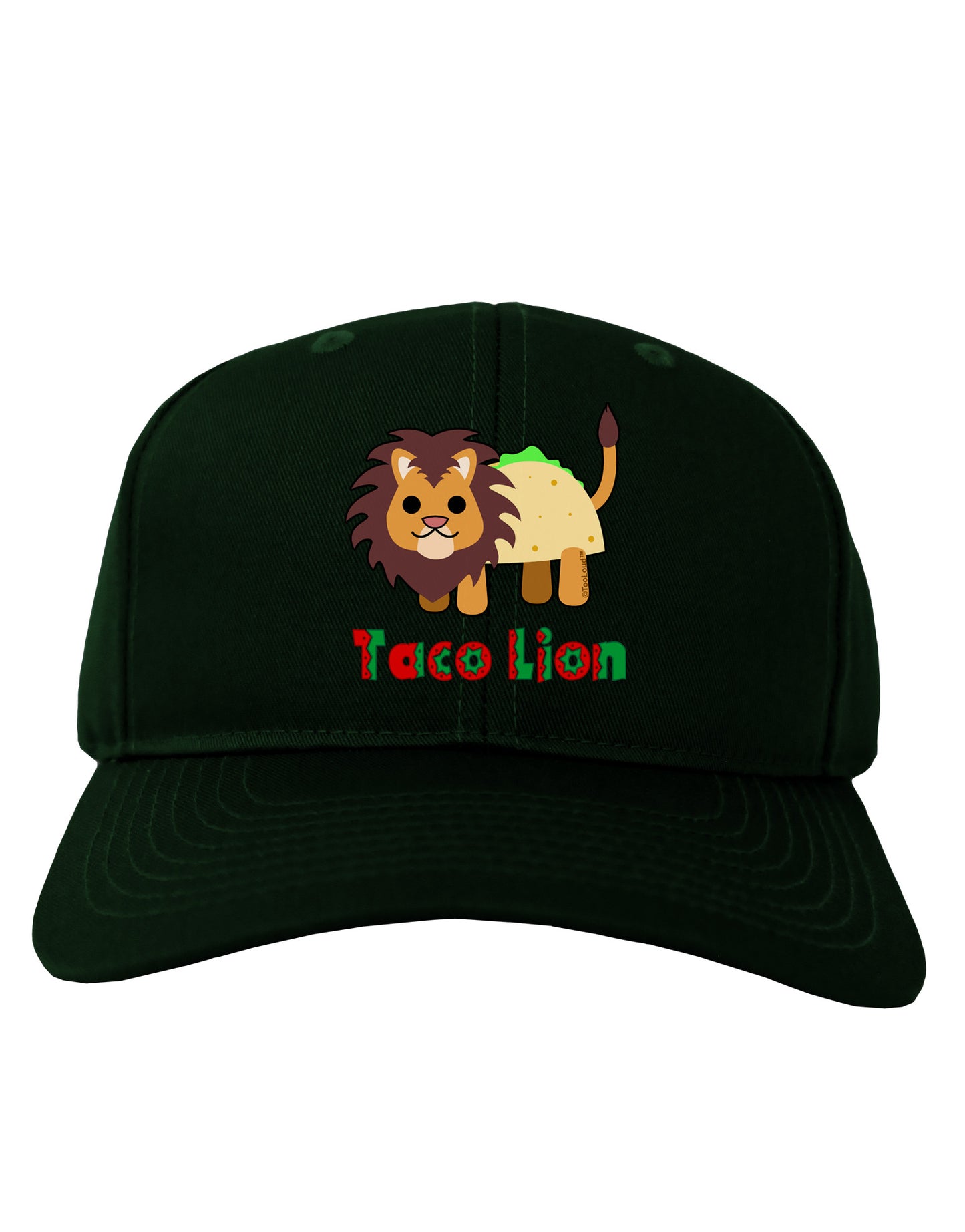 Cute Taco Lion Text Adult Dark Baseball Cap Hat-Baseball Cap-TooLoud-Hunter-Green-One Size-Davson Sales