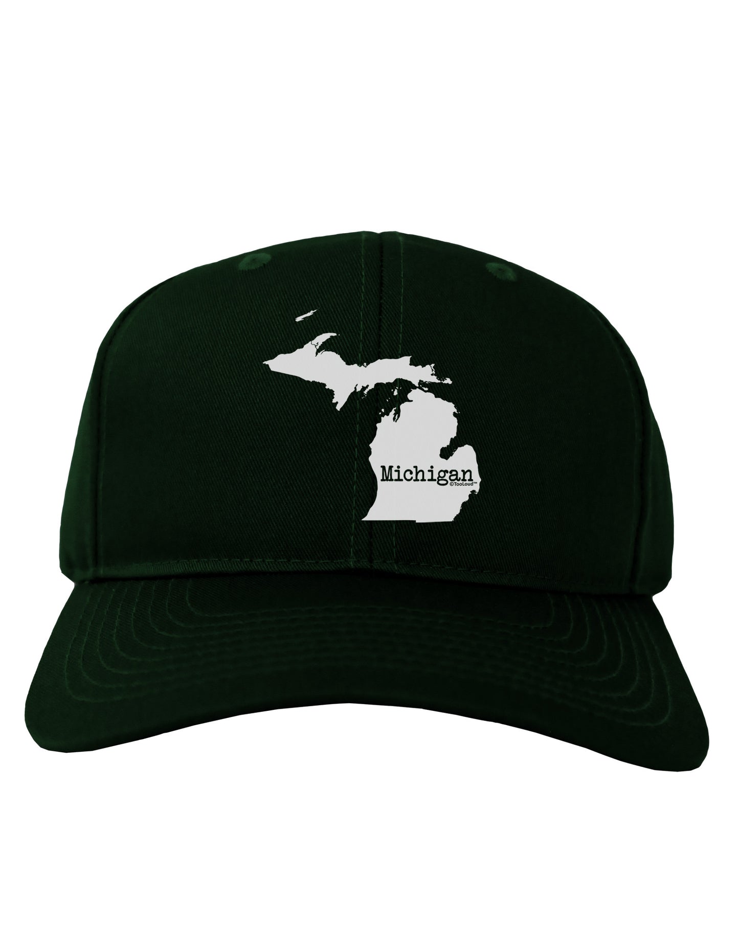 Michigan - United States Shape Adult Dark Baseball Cap Hat-Baseball Cap-TooLoud-Hunter-Green-One Size-Davson Sales