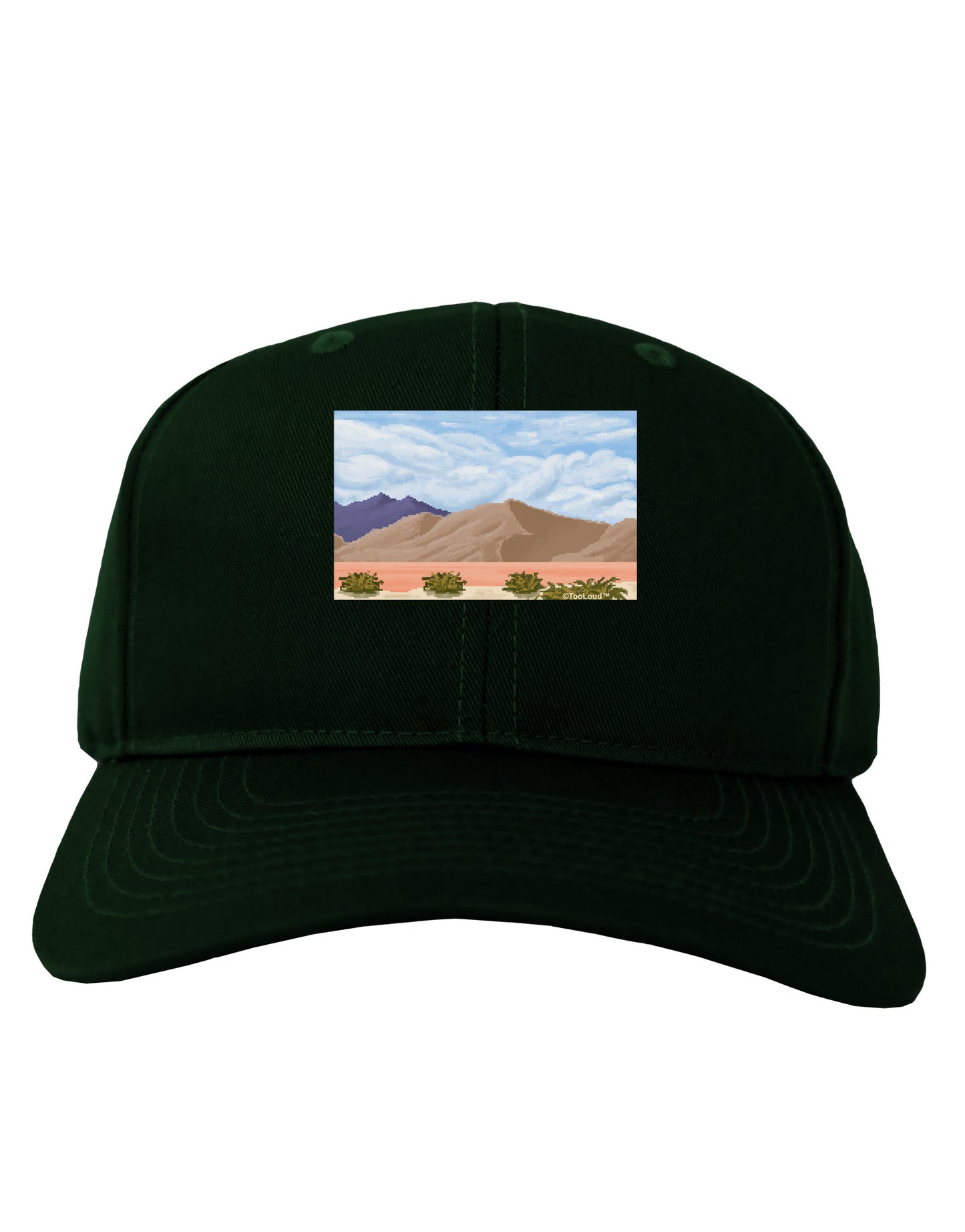 Pixel Landscape - Desert Adult Dark Baseball Cap Hat-Baseball Cap-TooLoud-Hunter-Green-One Size-Davson Sales