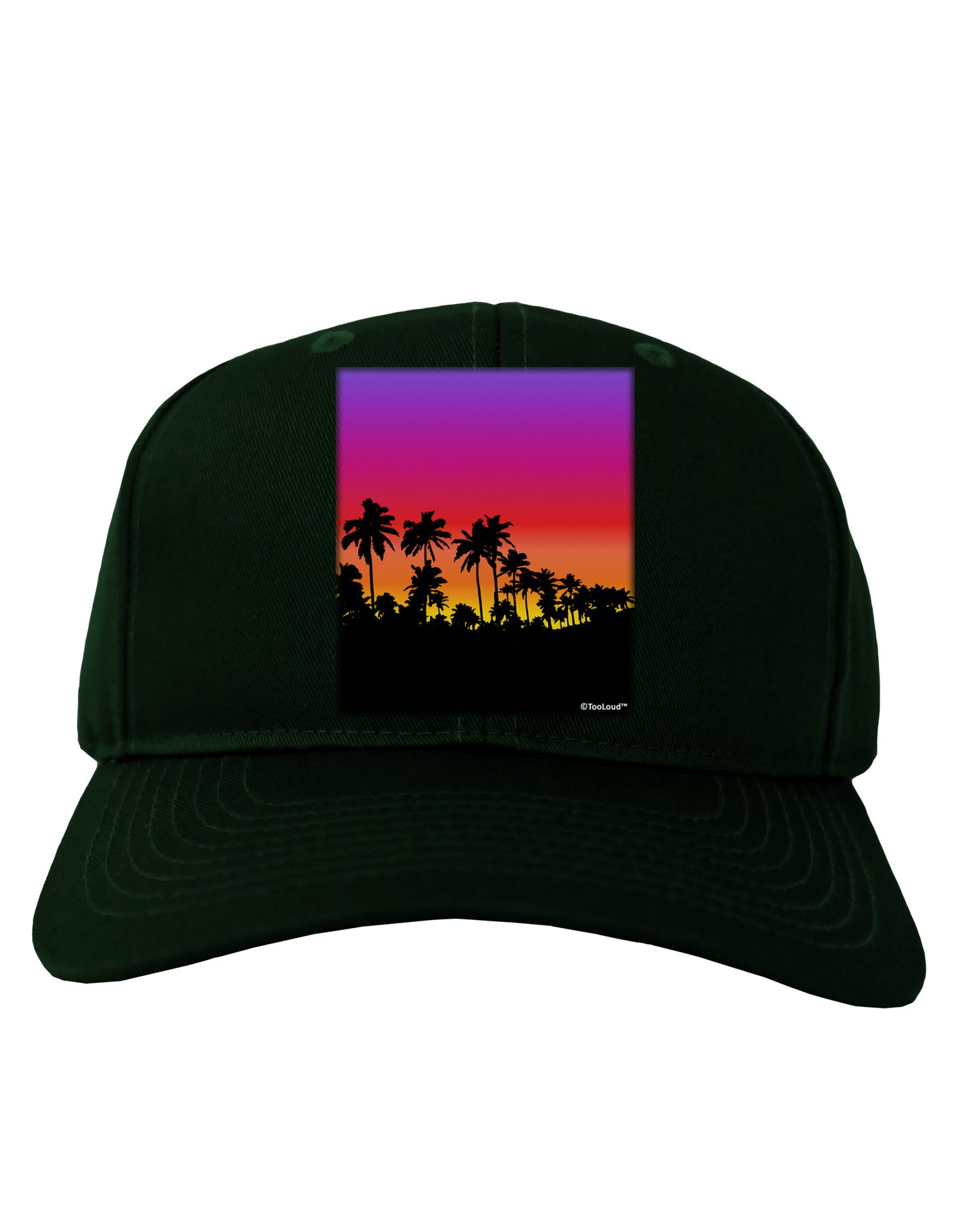 Palm Trees and Sunset Design Adult Dark Baseball Cap Hat by TooLoud-Baseball Cap-TooLoud-Hunter-Green-One Size-Davson Sales