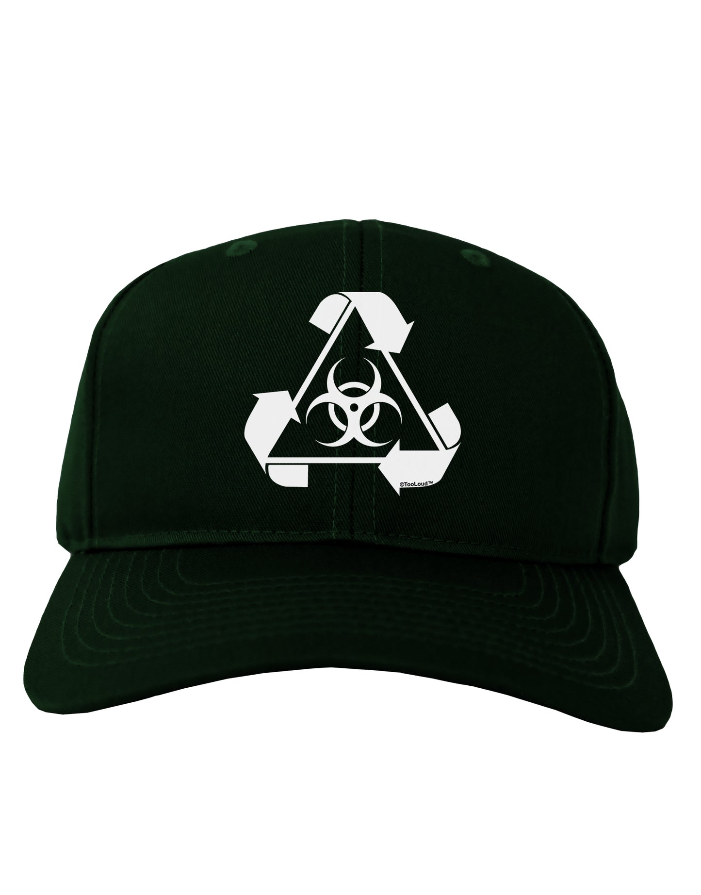 Recycle Biohazard Sign Black and White Adult Dark Baseball Cap Hat by TooLoud-Baseball Cap-TooLoud-Hunter-Green-One Size-Davson Sales