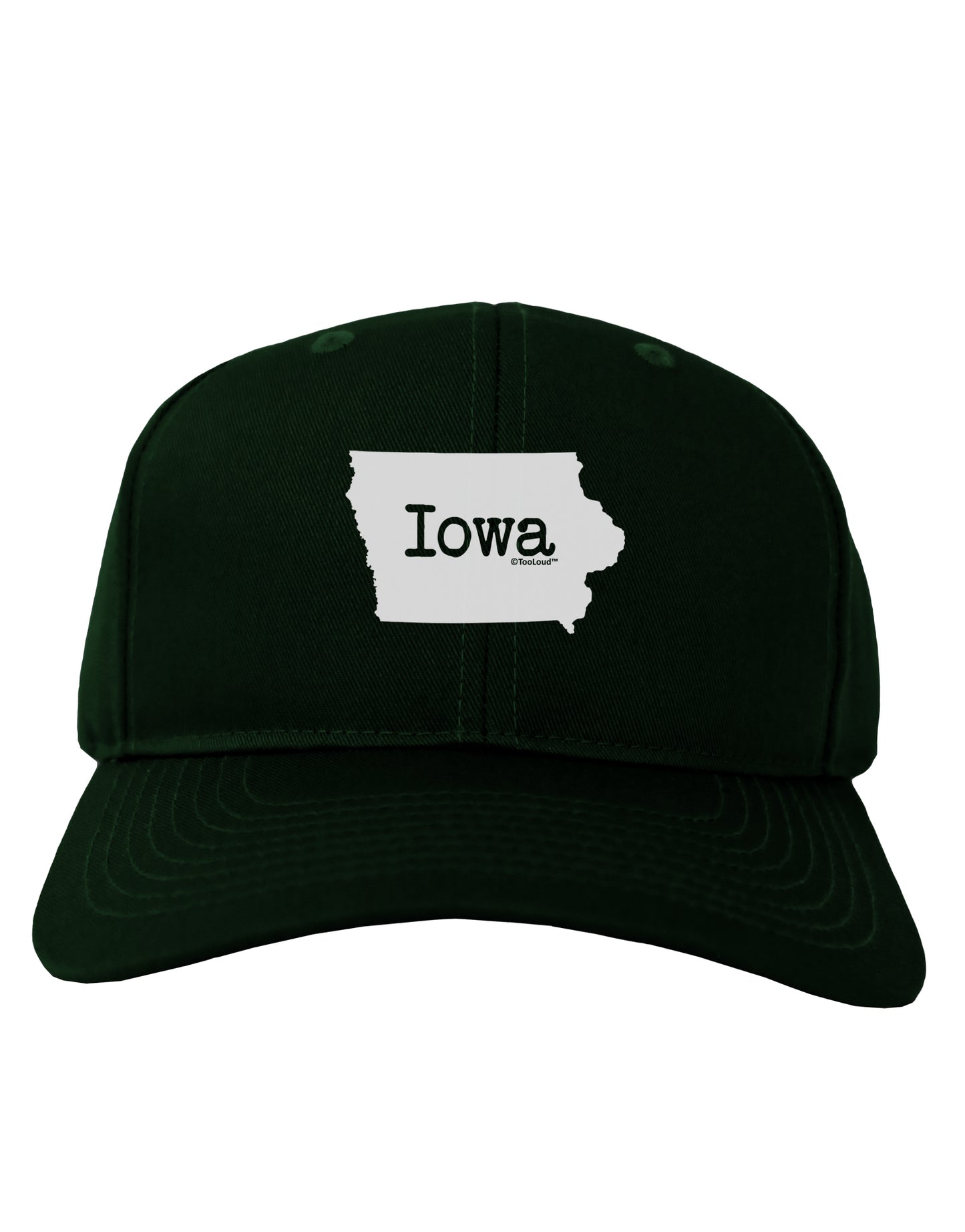 Iowa - United States Shape Adult Dark Baseball Cap Hat by TooLoud-Baseball Cap-TooLoud-Hunter-Green-One Size-Davson Sales