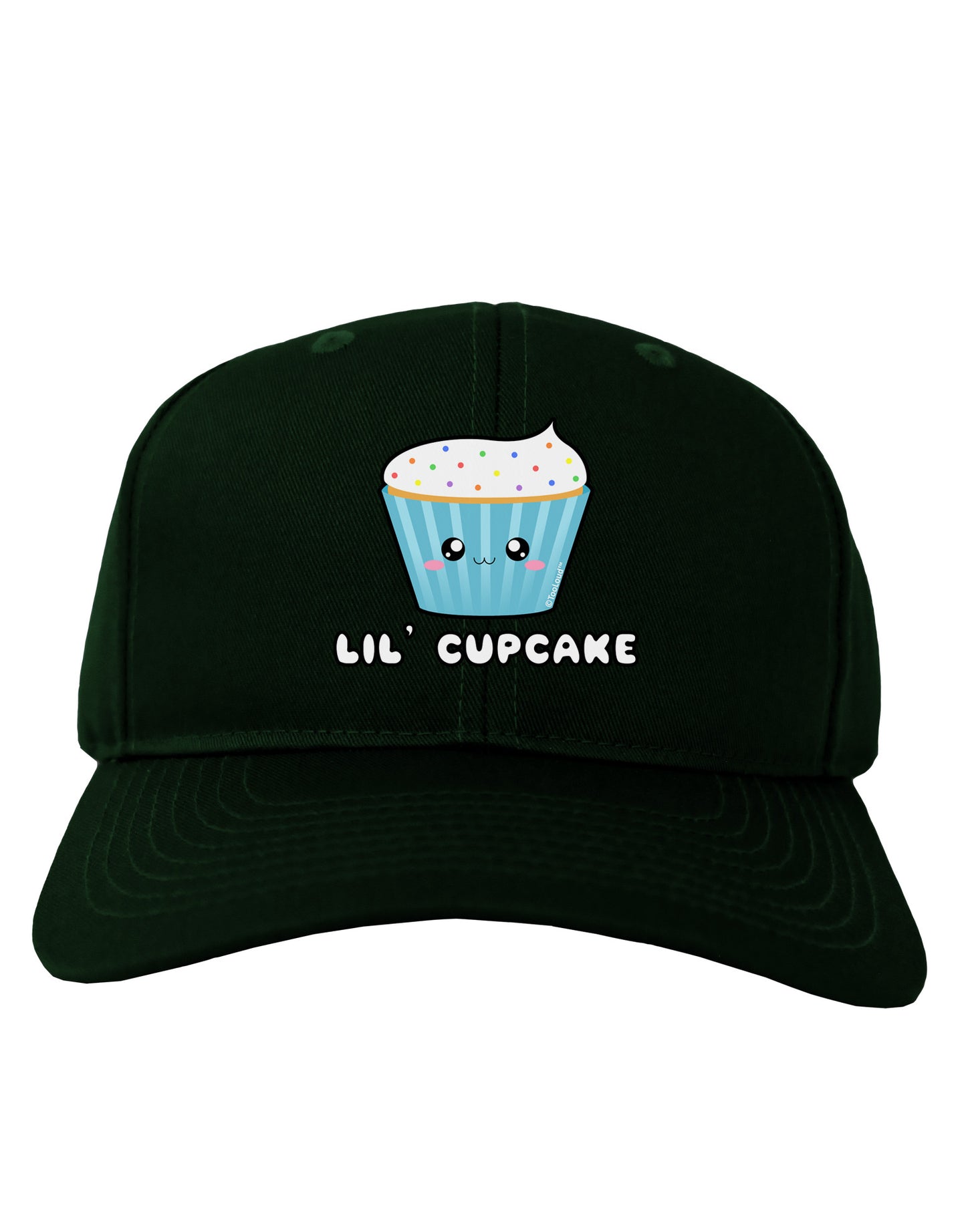 Cute Cupcake with Sprinkles - Lil Cupcake Adult Dark Baseball Cap Hat by TooLoud-Baseball Cap-TooLoud-Hunter-Green-One Size-Davson Sales