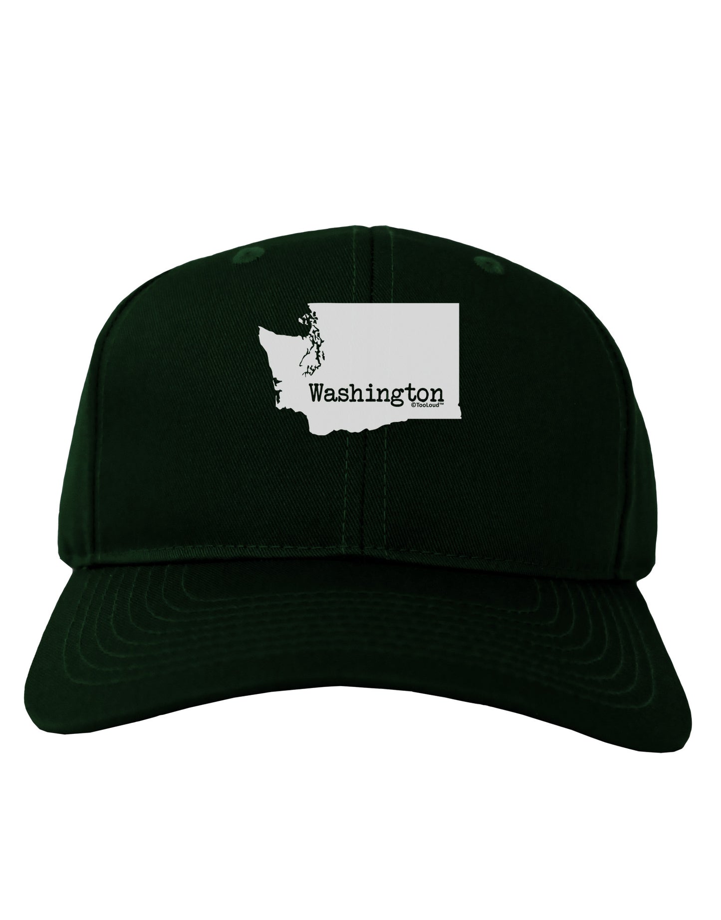 Washington - United States Shape Adult Dark Baseball Cap Hat-Baseball Cap-TooLoud-Hunter-Green-One Size-Davson Sales