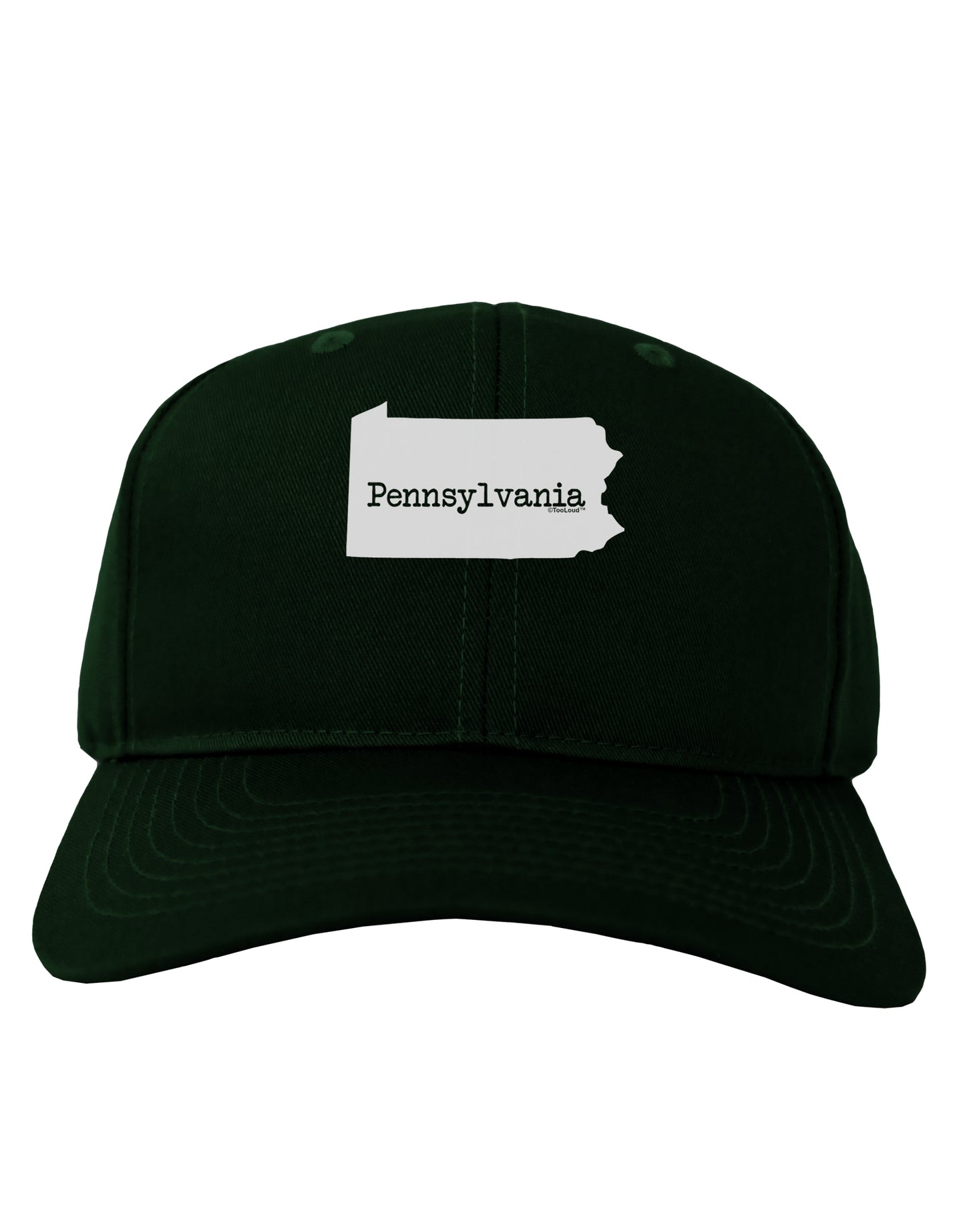 Pennsylvania - United States Shape Adult Dark Baseball Cap Hat by TooLoud-Baseball Cap-TooLoud-Hunter-Green-One Size-Davson Sales