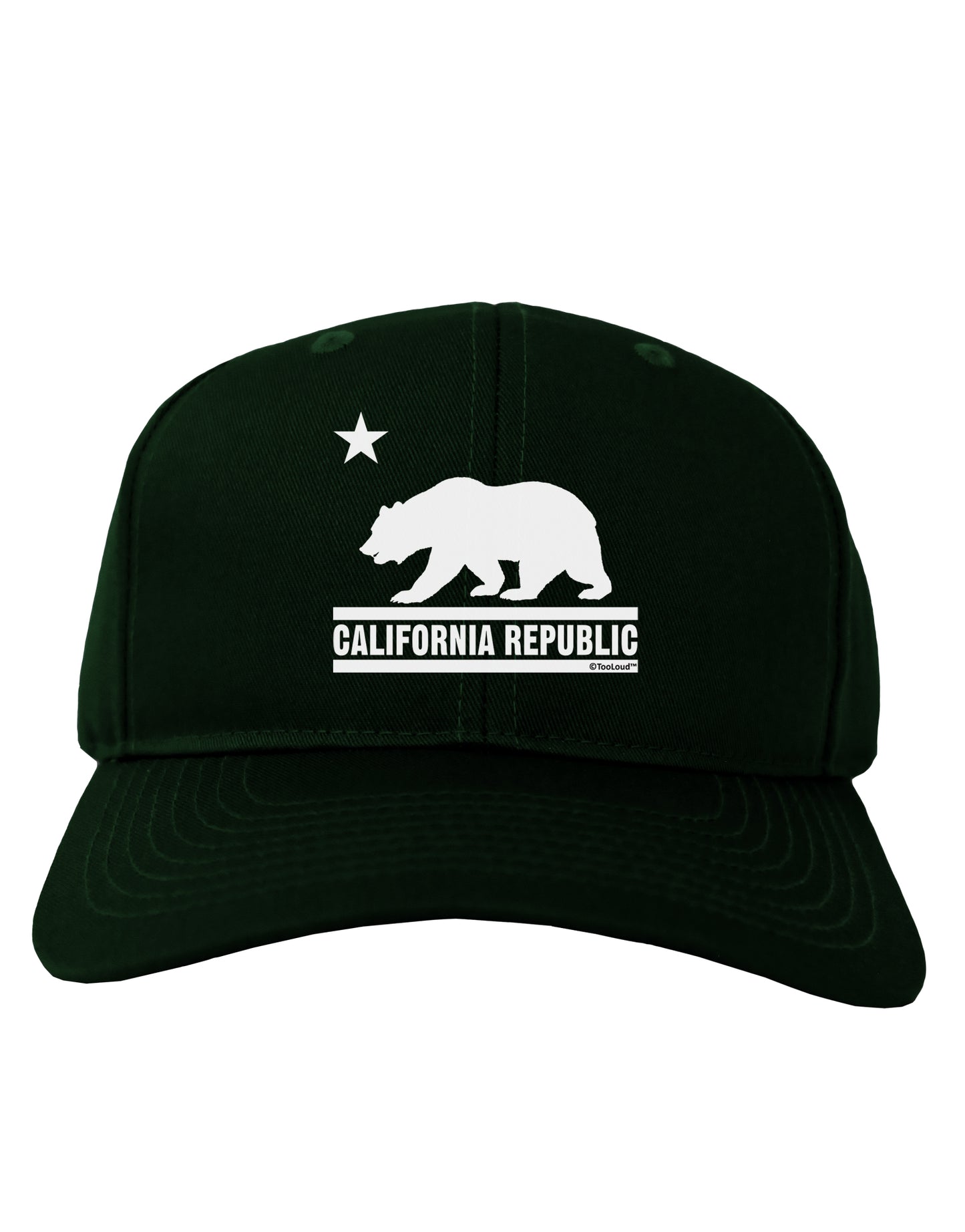 California Republic Design - Cali Bear Adult Dark Baseball Cap Hat by TooLoud-Baseball Cap-TooLoud-Hunter-Green-One Size-Davson Sales